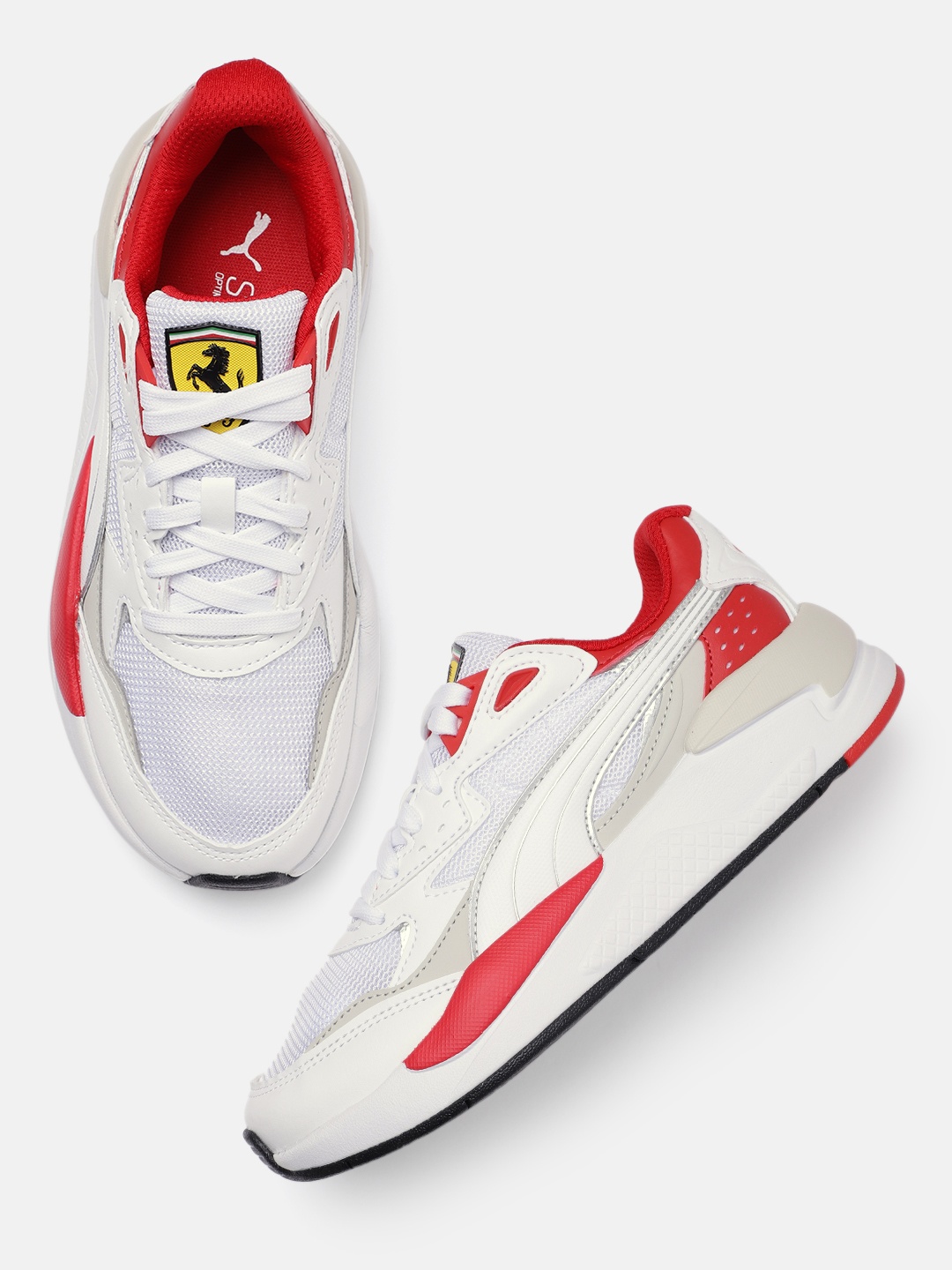 

PUMA Motorsport Unisex Black & White Textured Scuderia Ferrari X-Ray Speed Sneakers