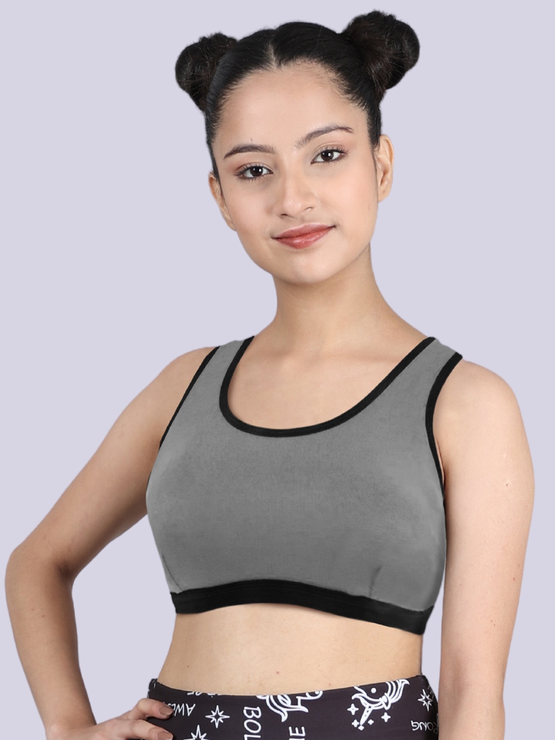 

Girls Single Layer, Premium Cotton Non-Wired Non Padded Beginners Bra DCBRJU7767/xxxs, Grey melange