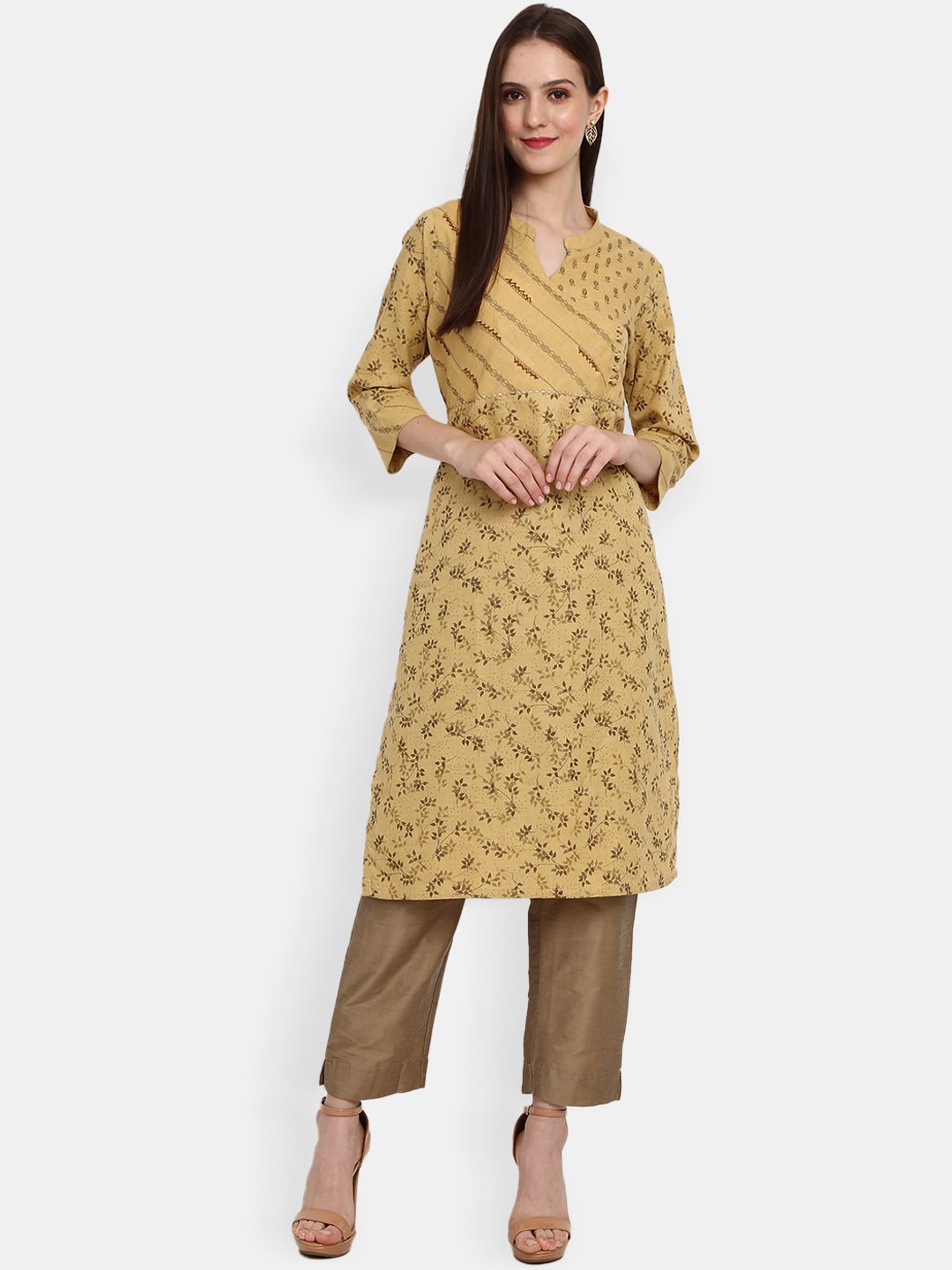 

Desi Mix Women Beige Printed Kurta