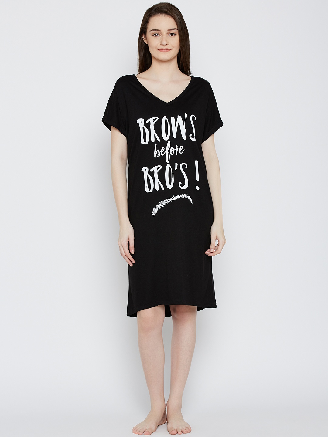 

Slumber Jill Black Printed Sleep T-shirt FWSJ927