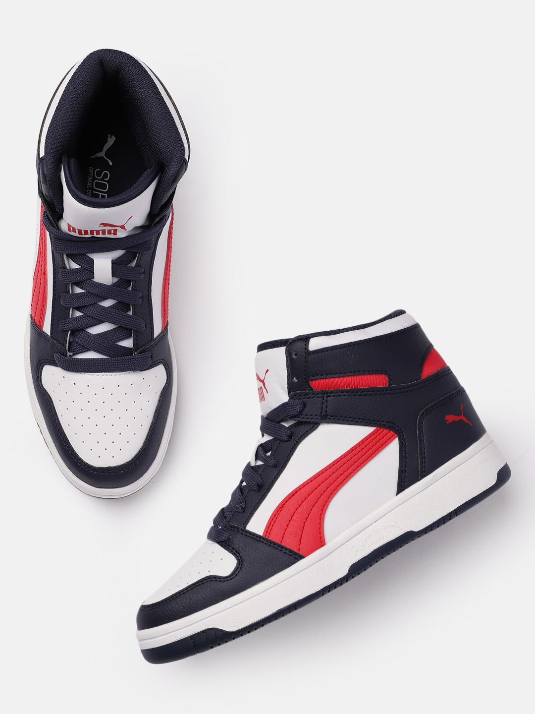 

Puma Unisex Navy Blue Colourblocked Rebound Layup Wide Sneakers