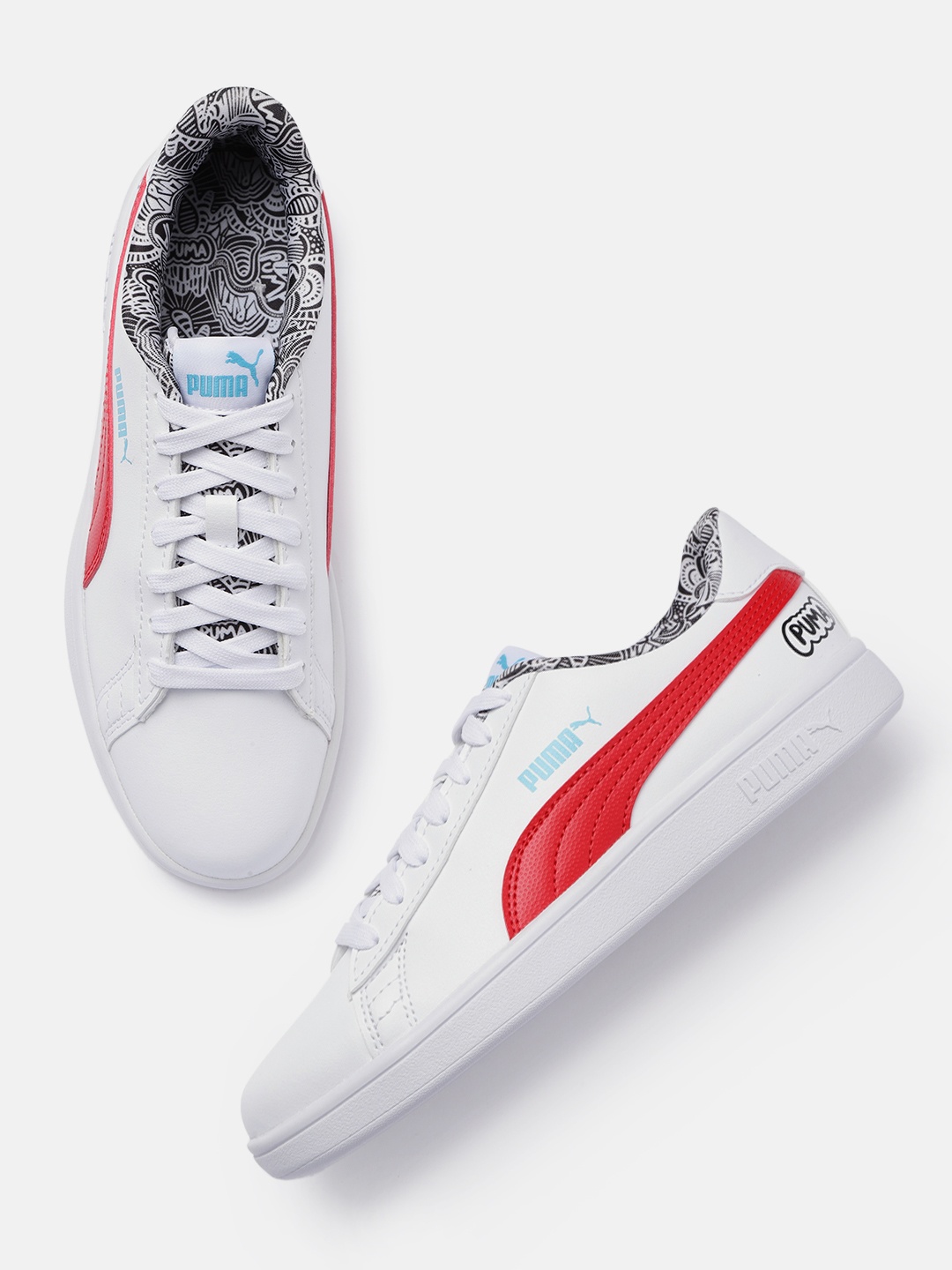 

Puma Unisex White Smash v2 Me Happy Sneakers