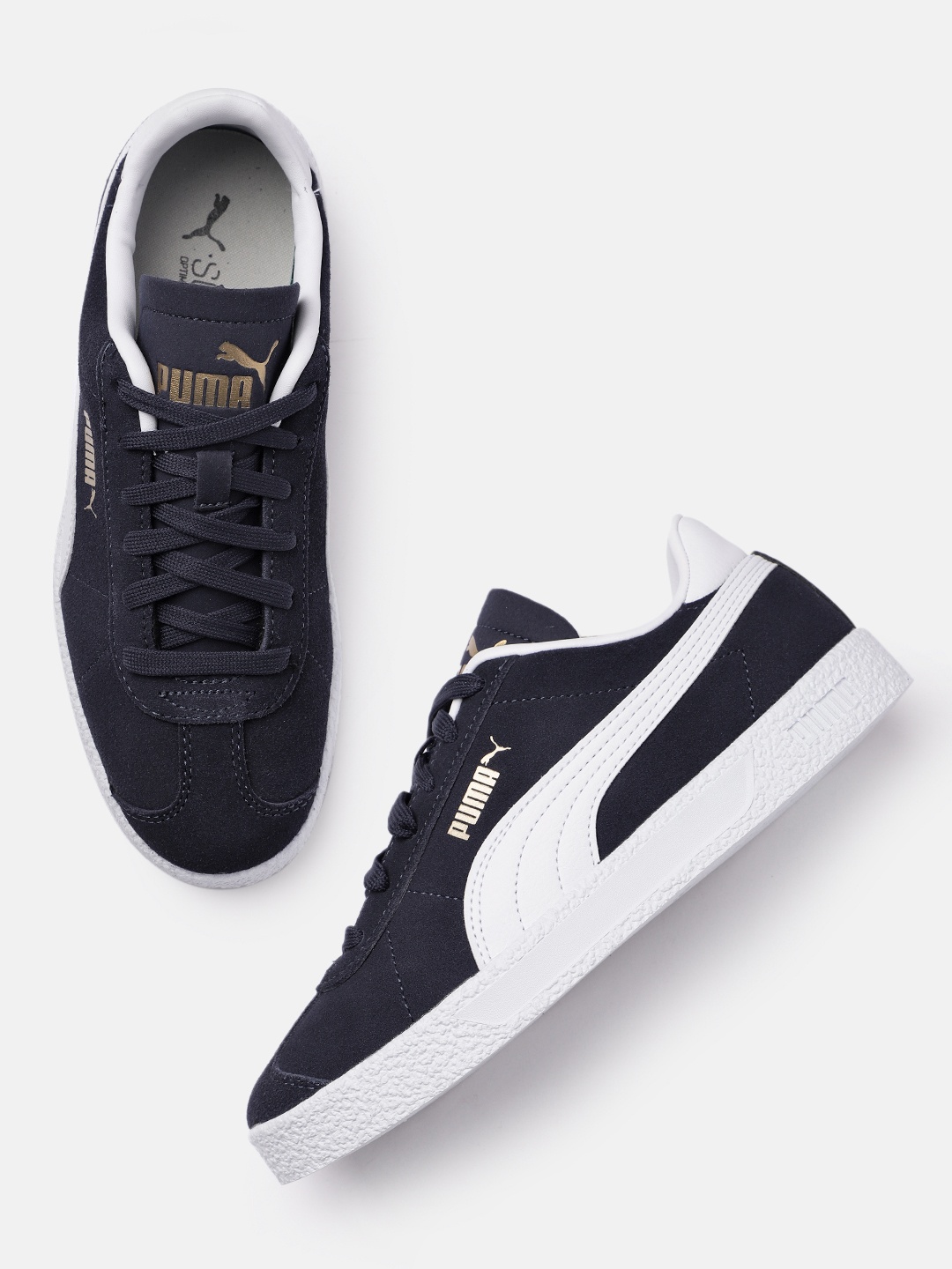 

Puma Unisex Navy Blue Club Suede Sneakers