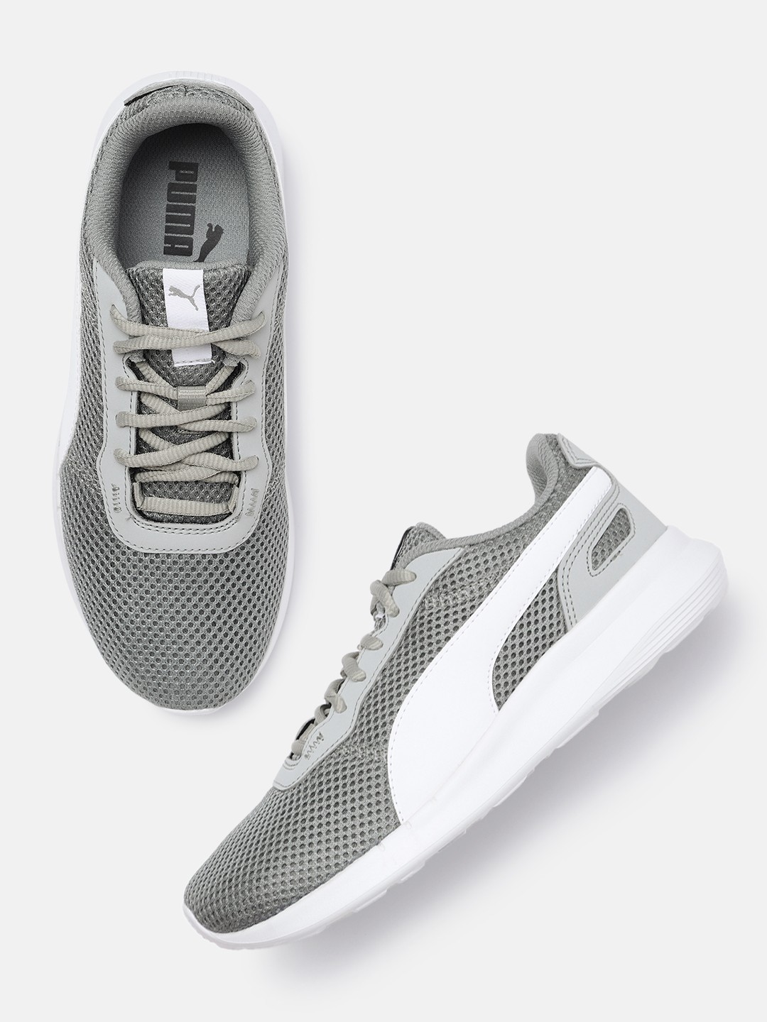

Puma Unisex Grey Solid Regular Cliff Casual Sneakers