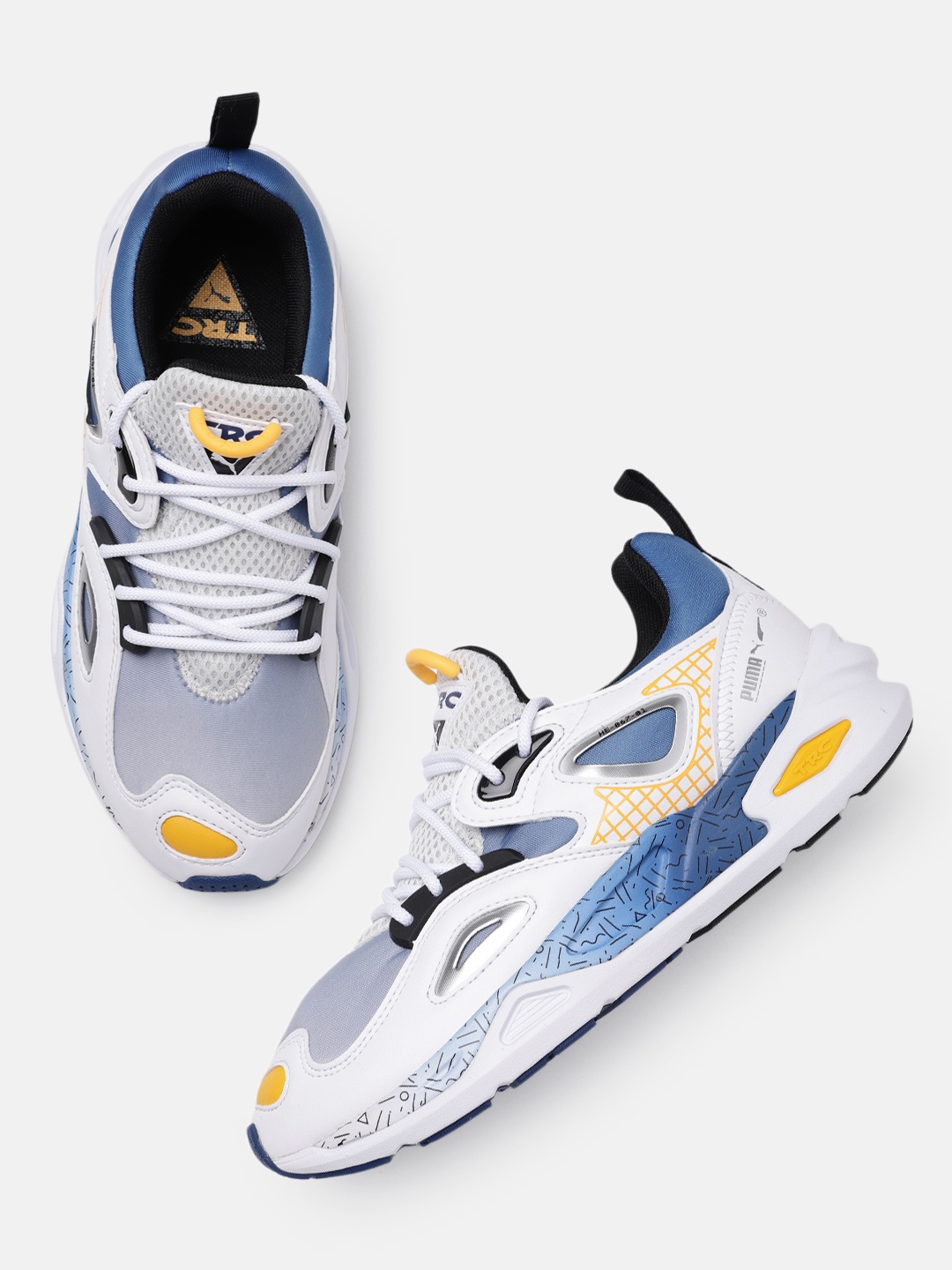 

Puma Unisex Colourblocked TRC Blaze Memphis Regular Sneakers, White
