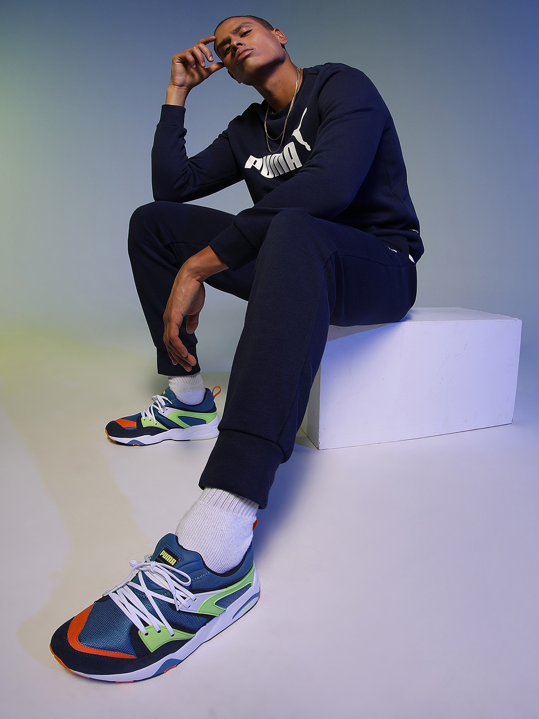 

Puma Unisex Blue Blaze of Glory Energy Colourblocked Sneakers