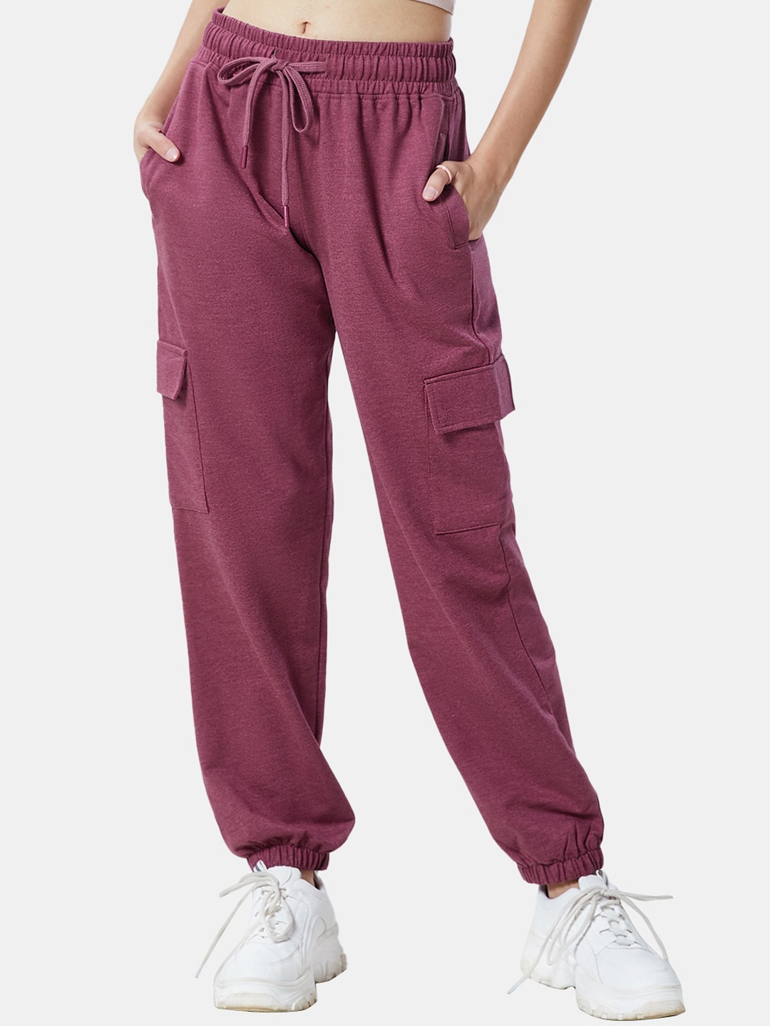 

The Souled Store Women Maroon Solid Track Pants