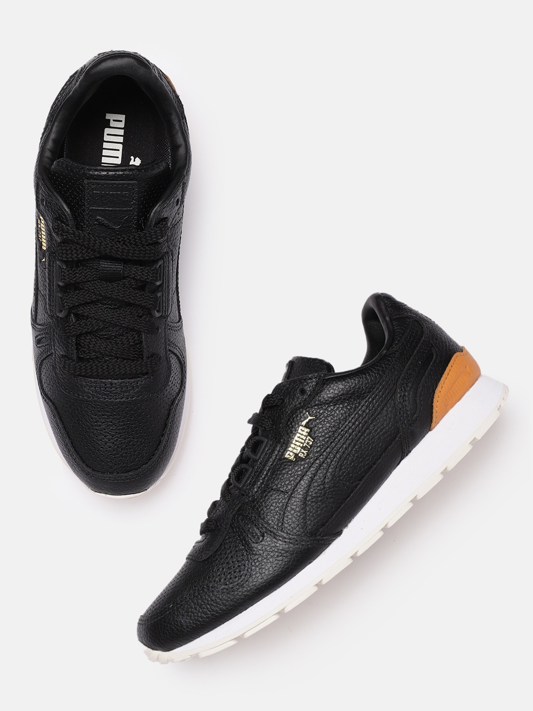 

Puma Unisex RX 737 PRM Leather Sneakers, Black