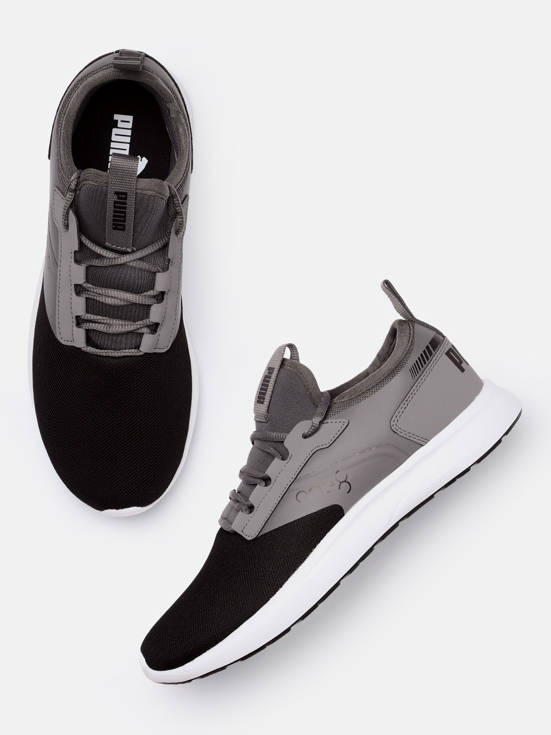 

one8 x PUMA Unisex Grey & Black Dart One8 V2 Colourblocked Sneakers