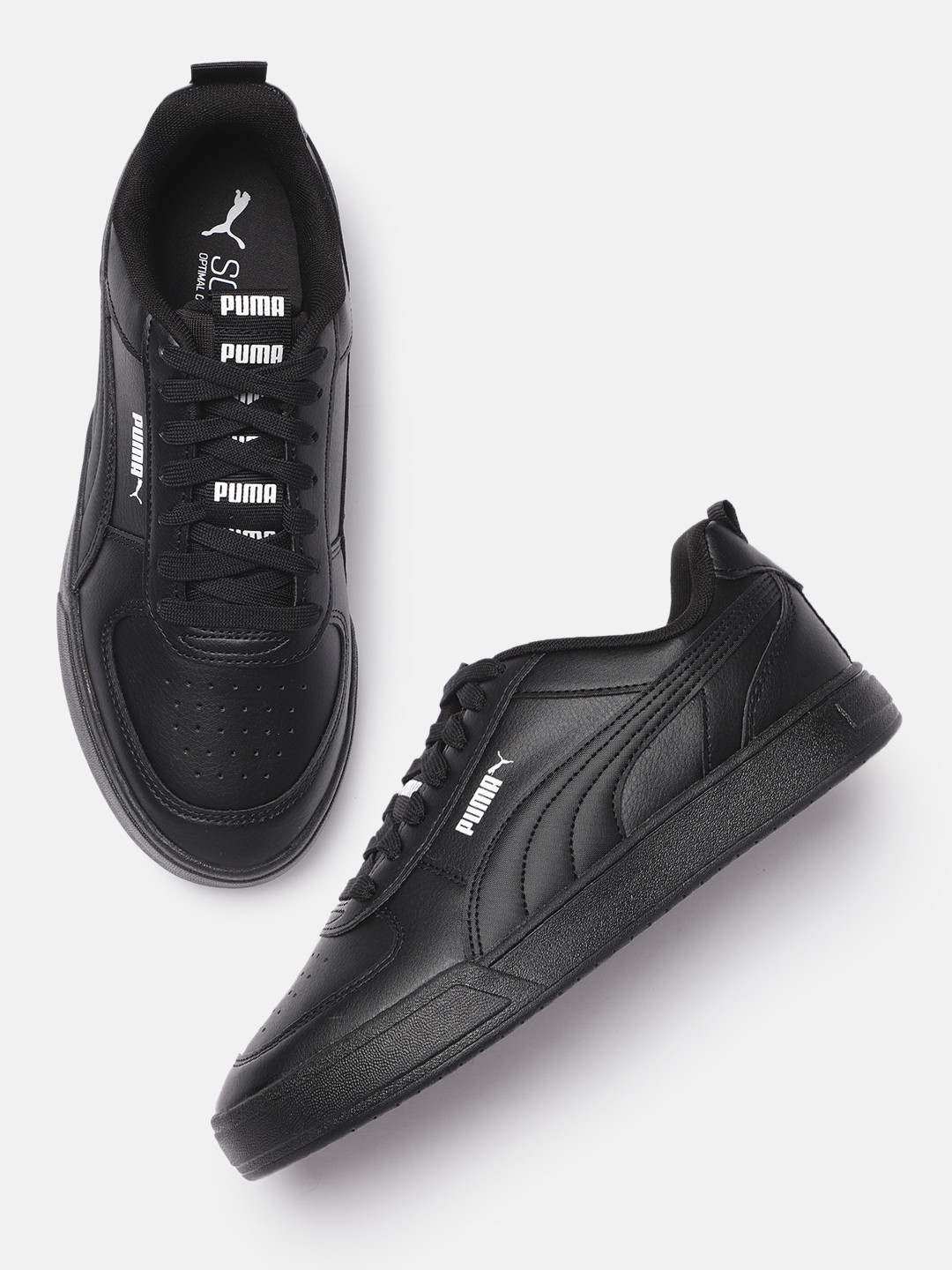 

Puma Unisex Black Caven Tape Leather Sneakers