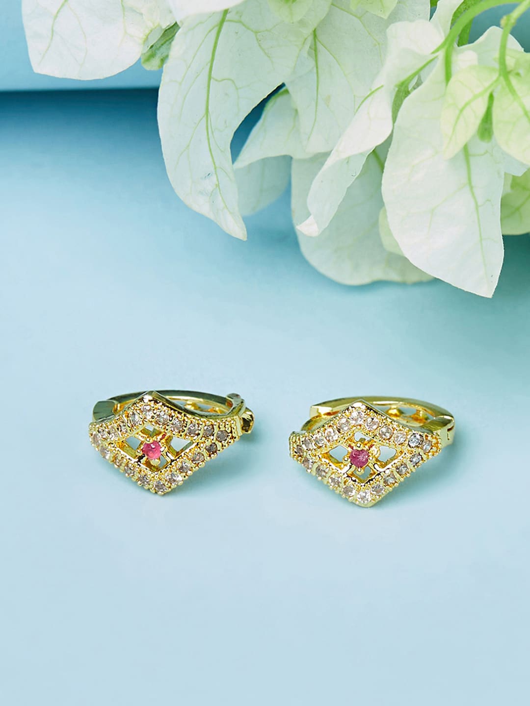 

Voylla Gold-Toned Contemporary Studs Earrings