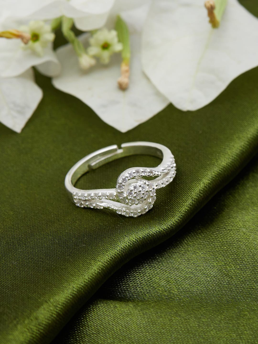 

Studio Voylla Silver-Plated 925 Sterling Silver Finger Ring