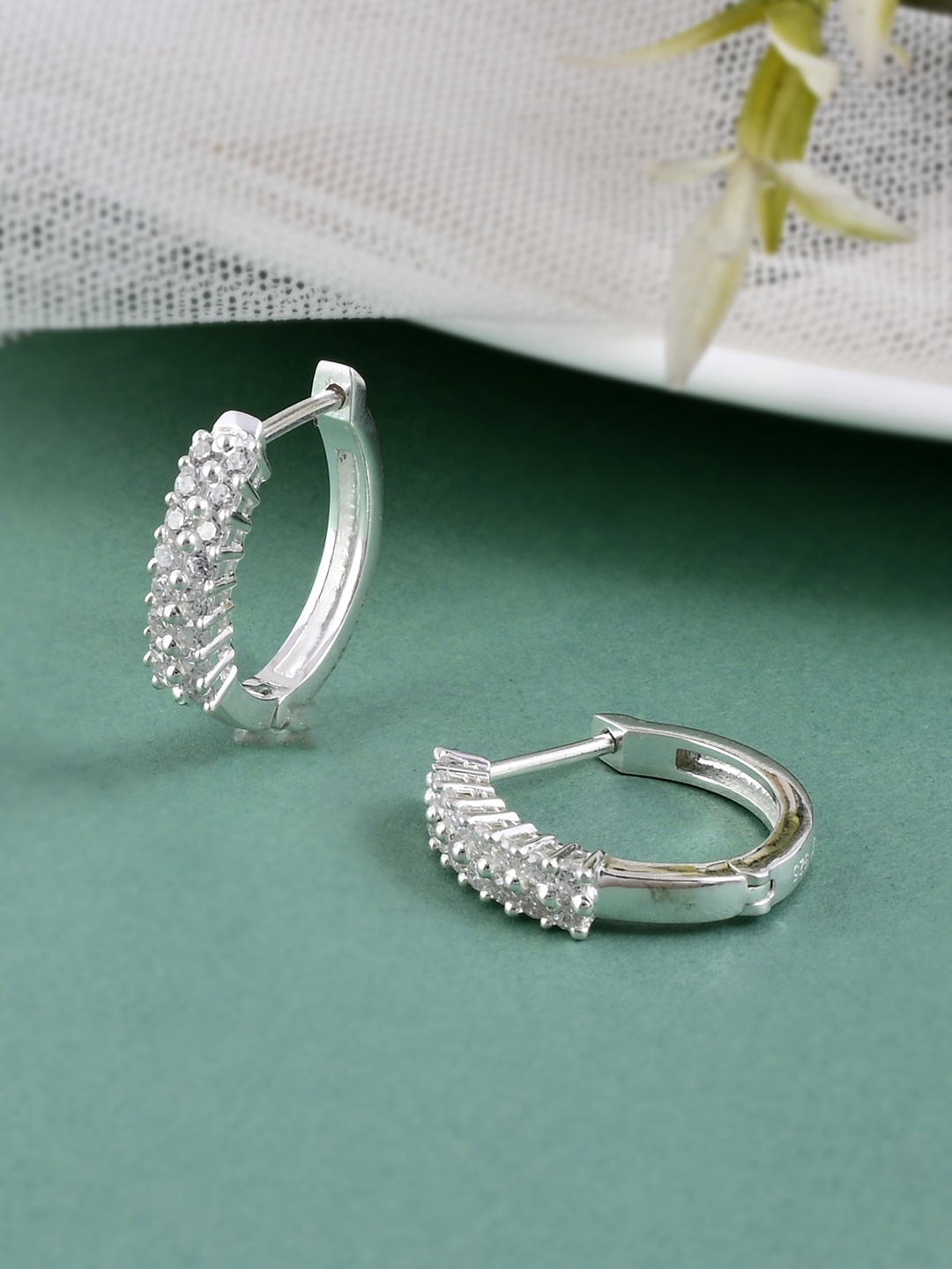 

Studio Voylla 925 Sterling Silver Contemporary Half Hoop Earrings