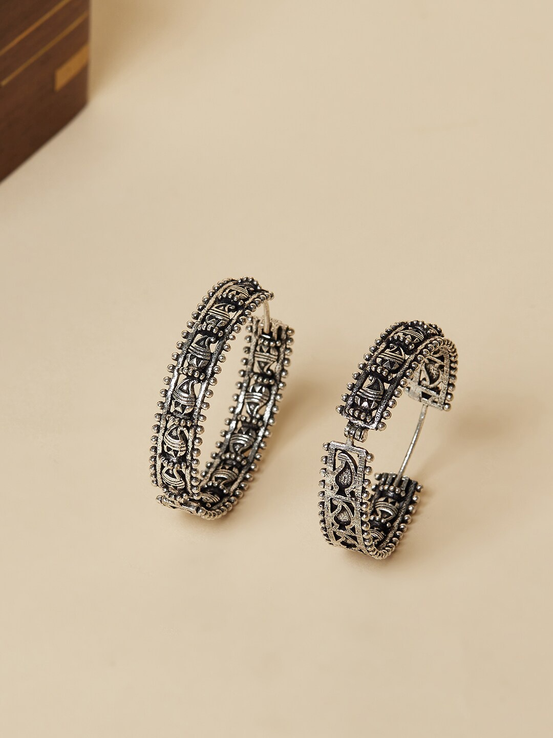 

Voylla Silver-Plated Contemporary Drop Earrings