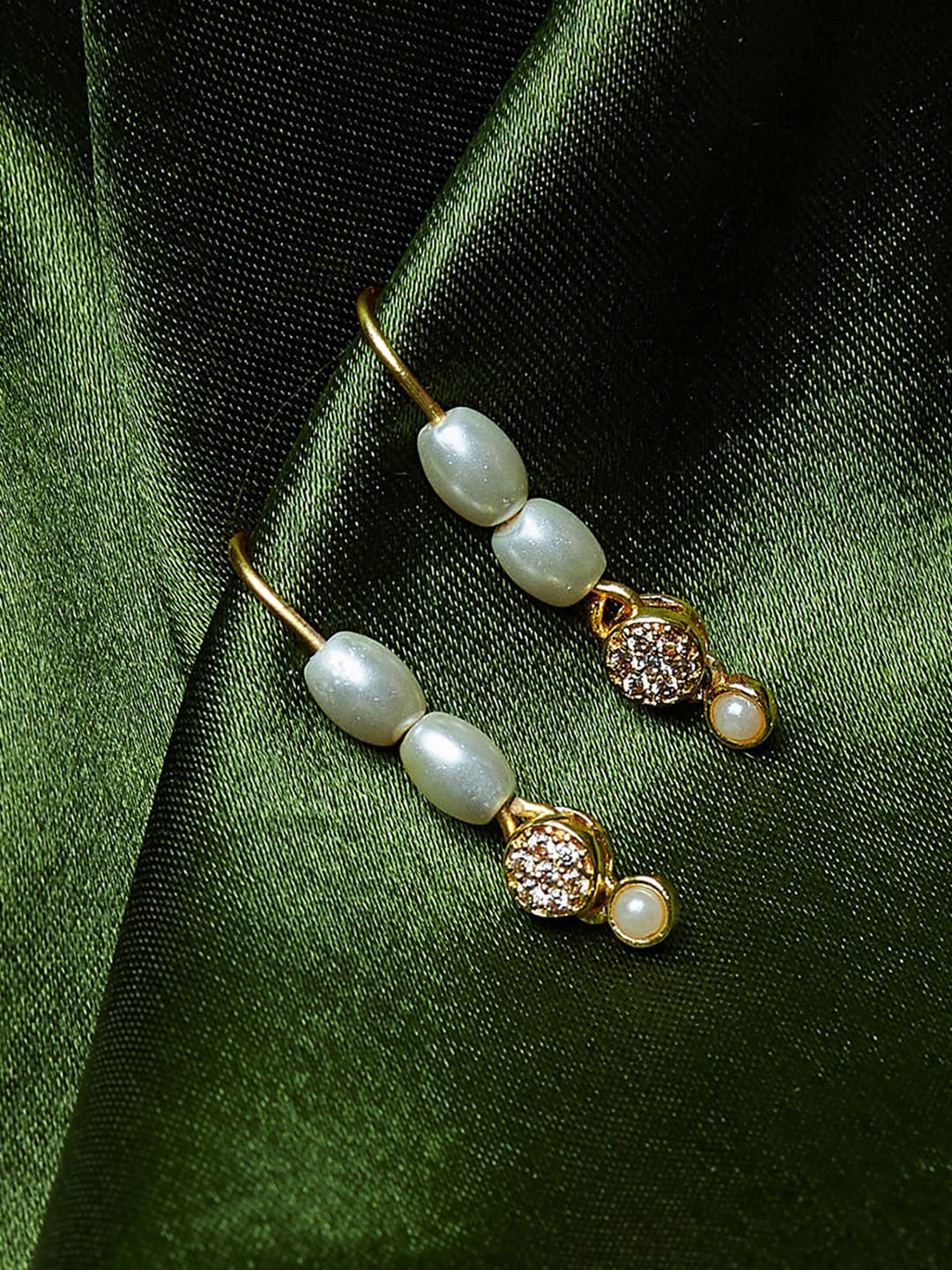 

Voylla Gold-Toned Contemporary Drop Earrings