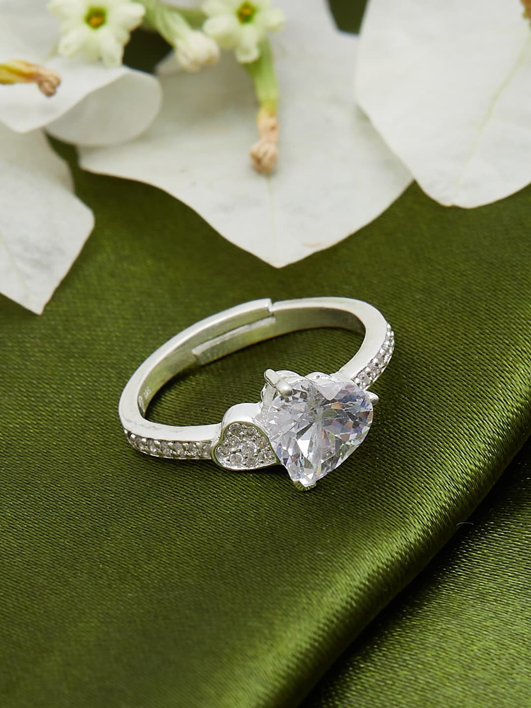 

Studio Voylla 925 Sterling Silver Stone Studded Adjustable Finger Ring