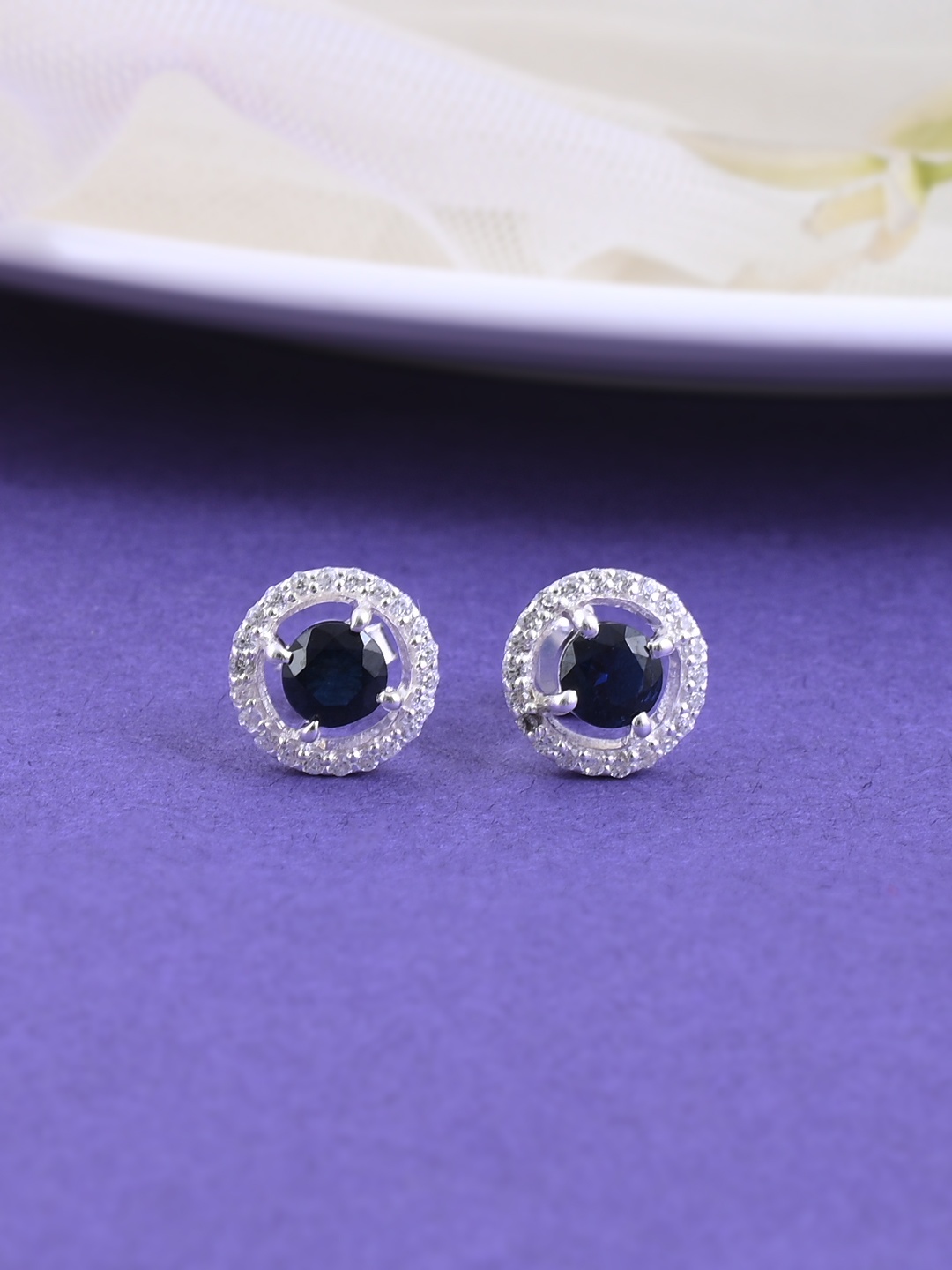 

Studio Voylla 925 Sterling Silver Blue Contemporary Studs Earrings