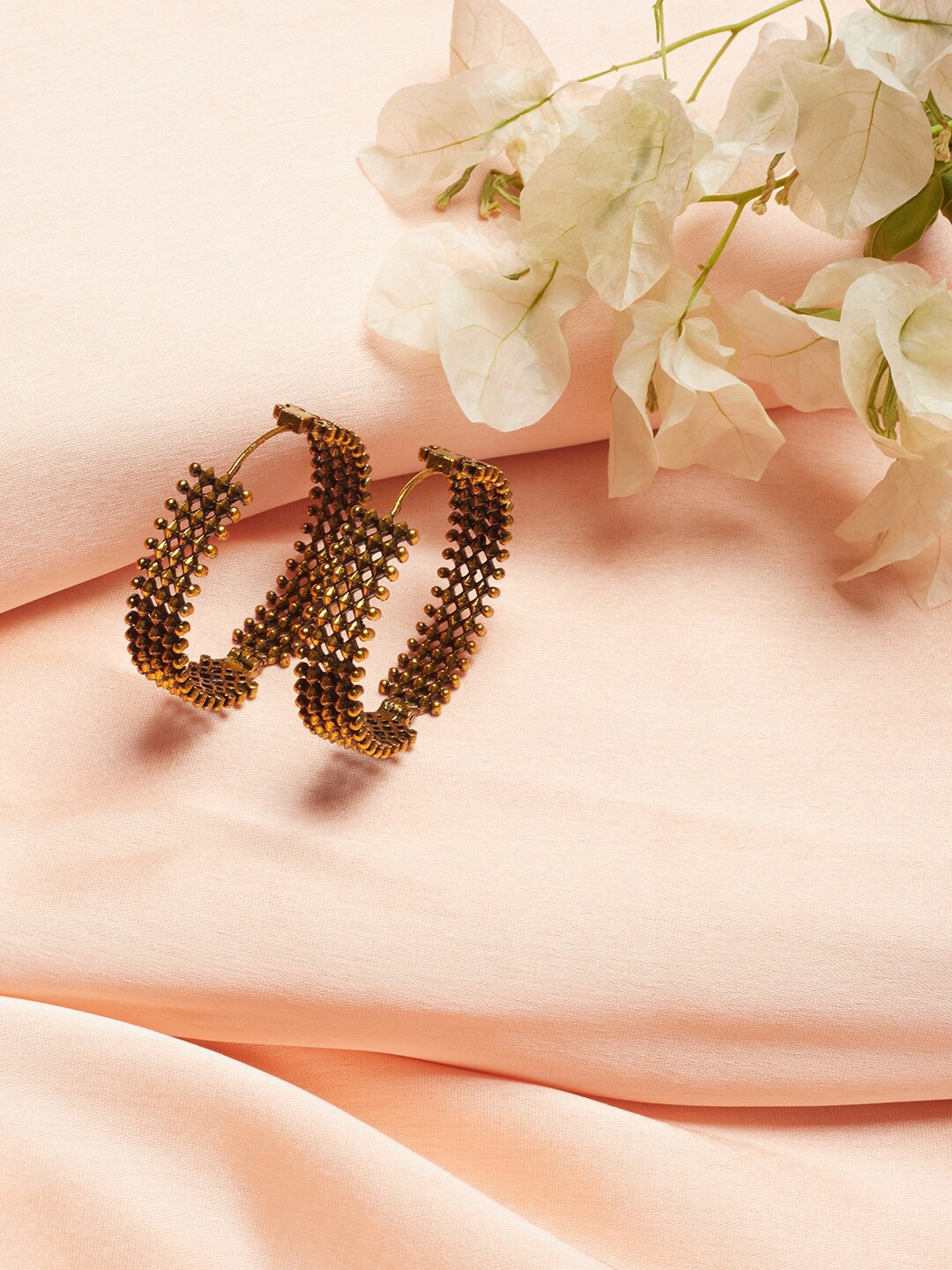 

Voylla Gold-Toned Contemporary Hoop Earrings