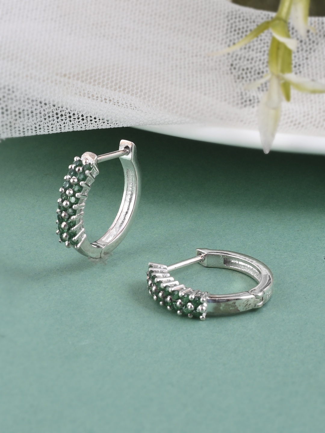 

Studio Voylla 925 Sterling Silver Contemporary Hoop Earrings
