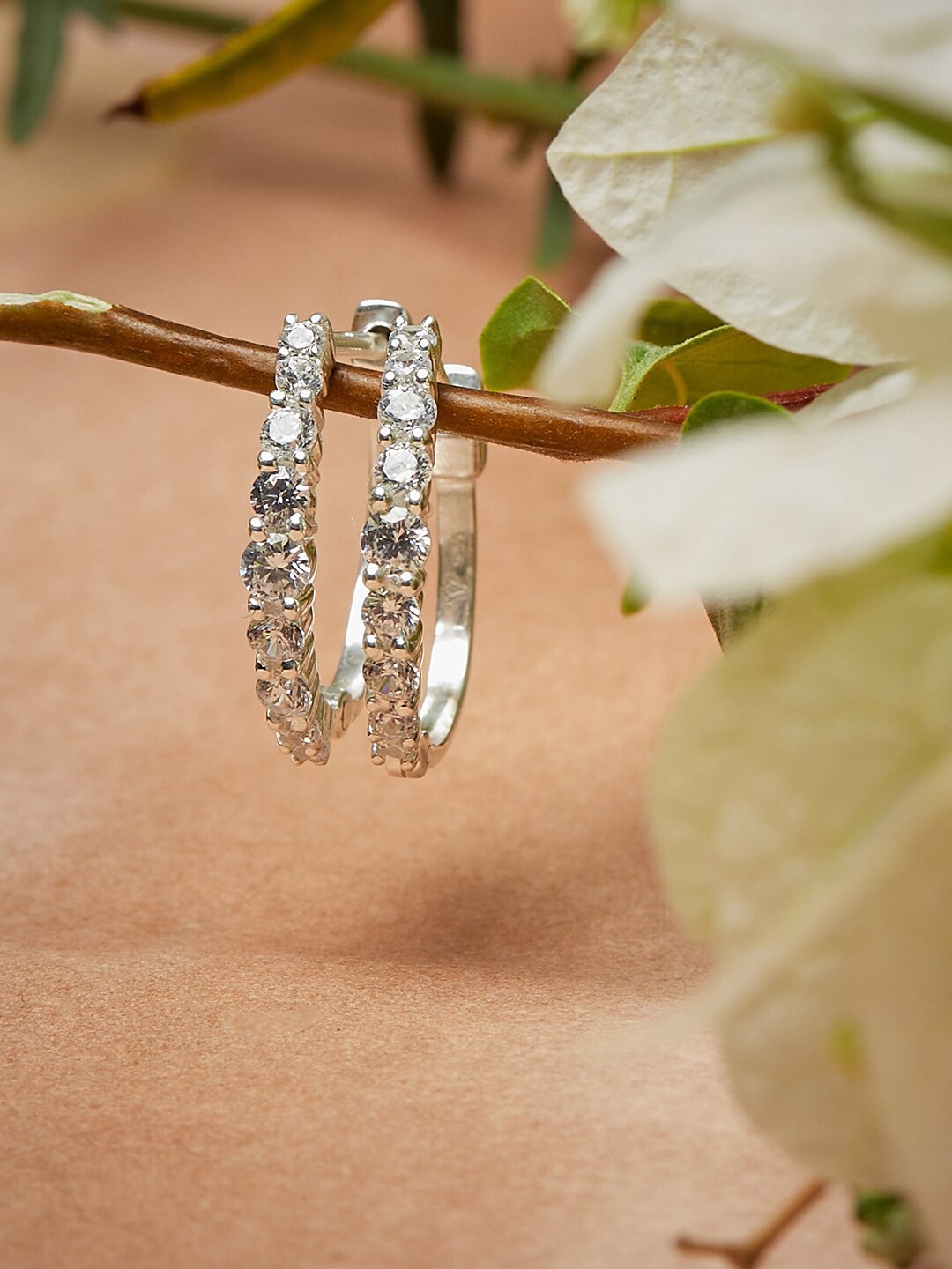 

Studio Voylla Silver-Toned Contemporary Hoop Earrings