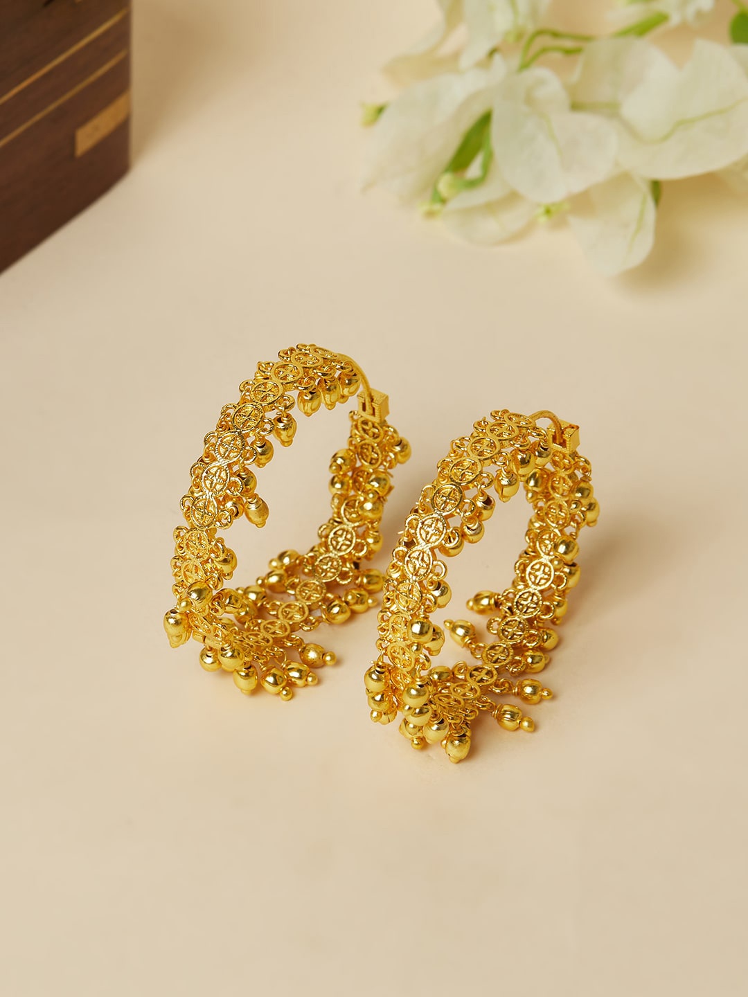 

Voylla Gold-Toned Contemporary Hoop Earrings