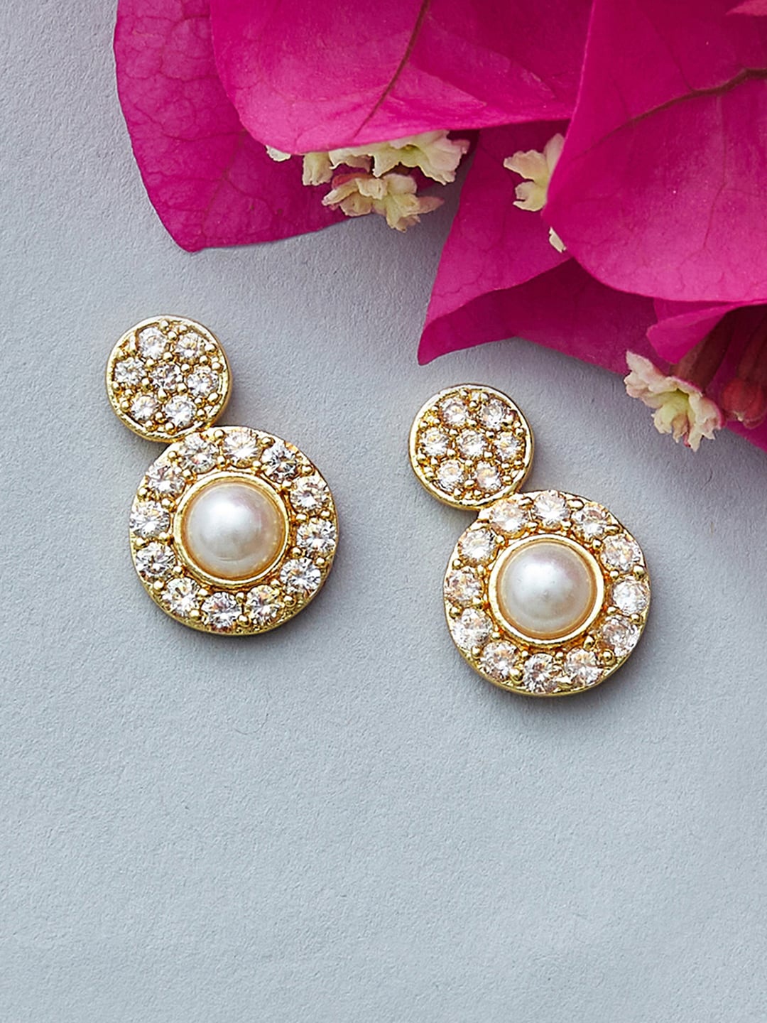 

Voylla Gold-Toned Contemporary Studs Earrings