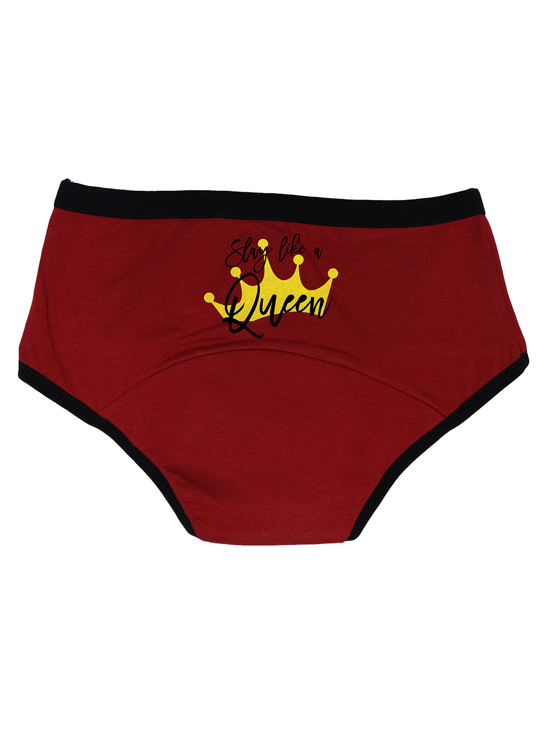 

DChica Teen Girls Maroon Queen Eco-friendly Anti Microbial Lining Period Briefs