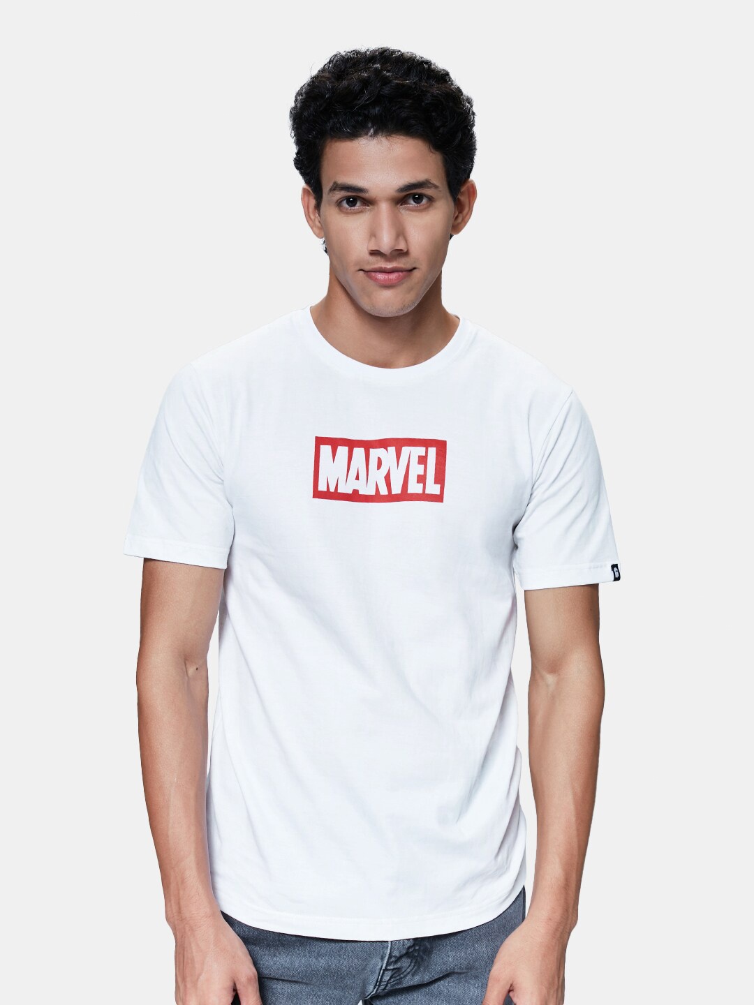 

The Souled Store Men White & Red Typography Printed Applique T-shirt