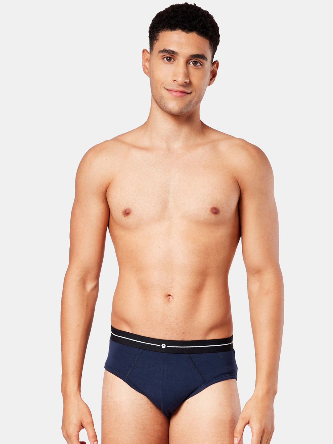 

The Souled Store Men Navy Blue Solid Anti-Microbial Basic Briefs 185829