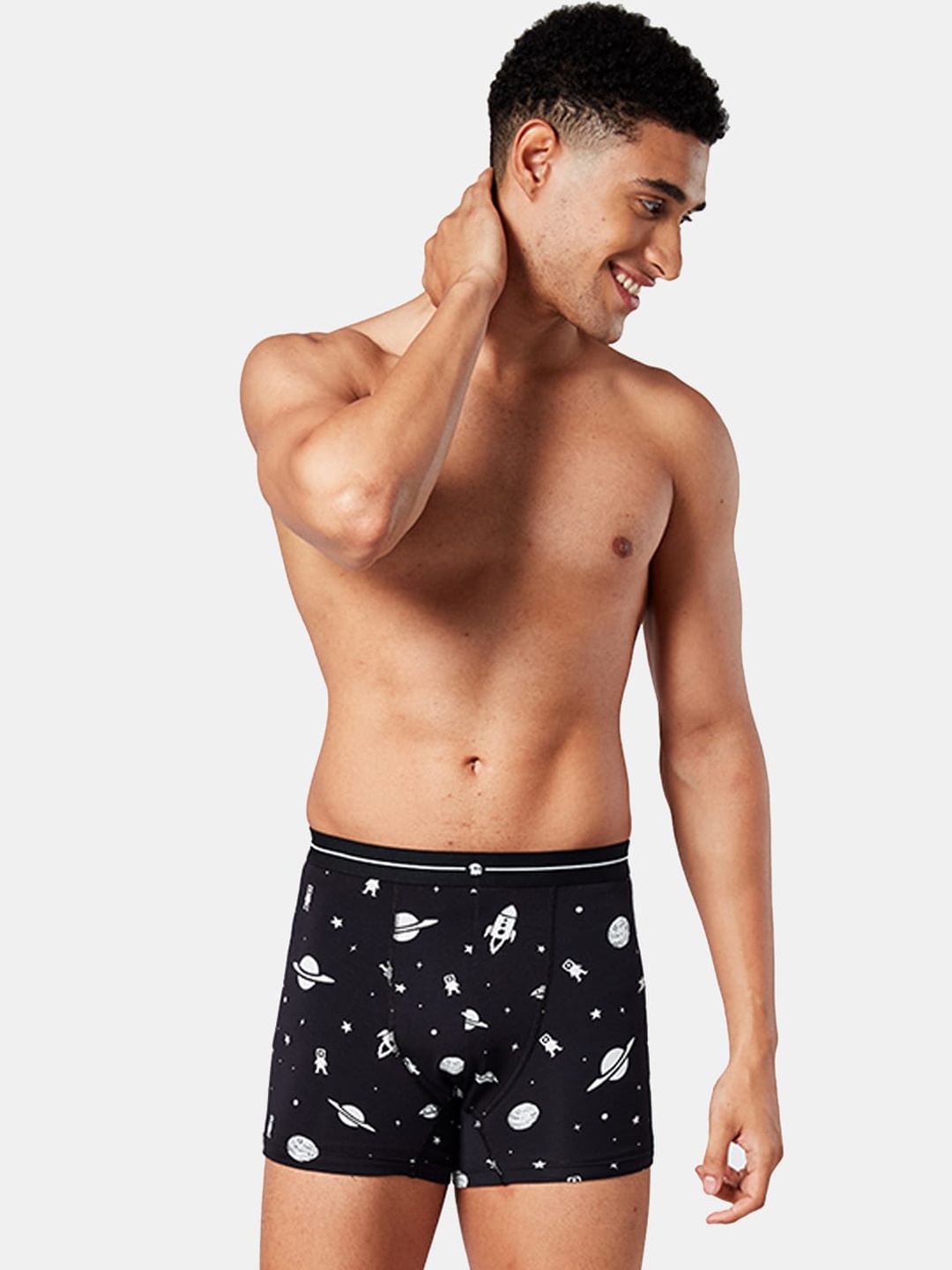 

The Souled Store Men Black Space Pattern Printed Trunk 185834