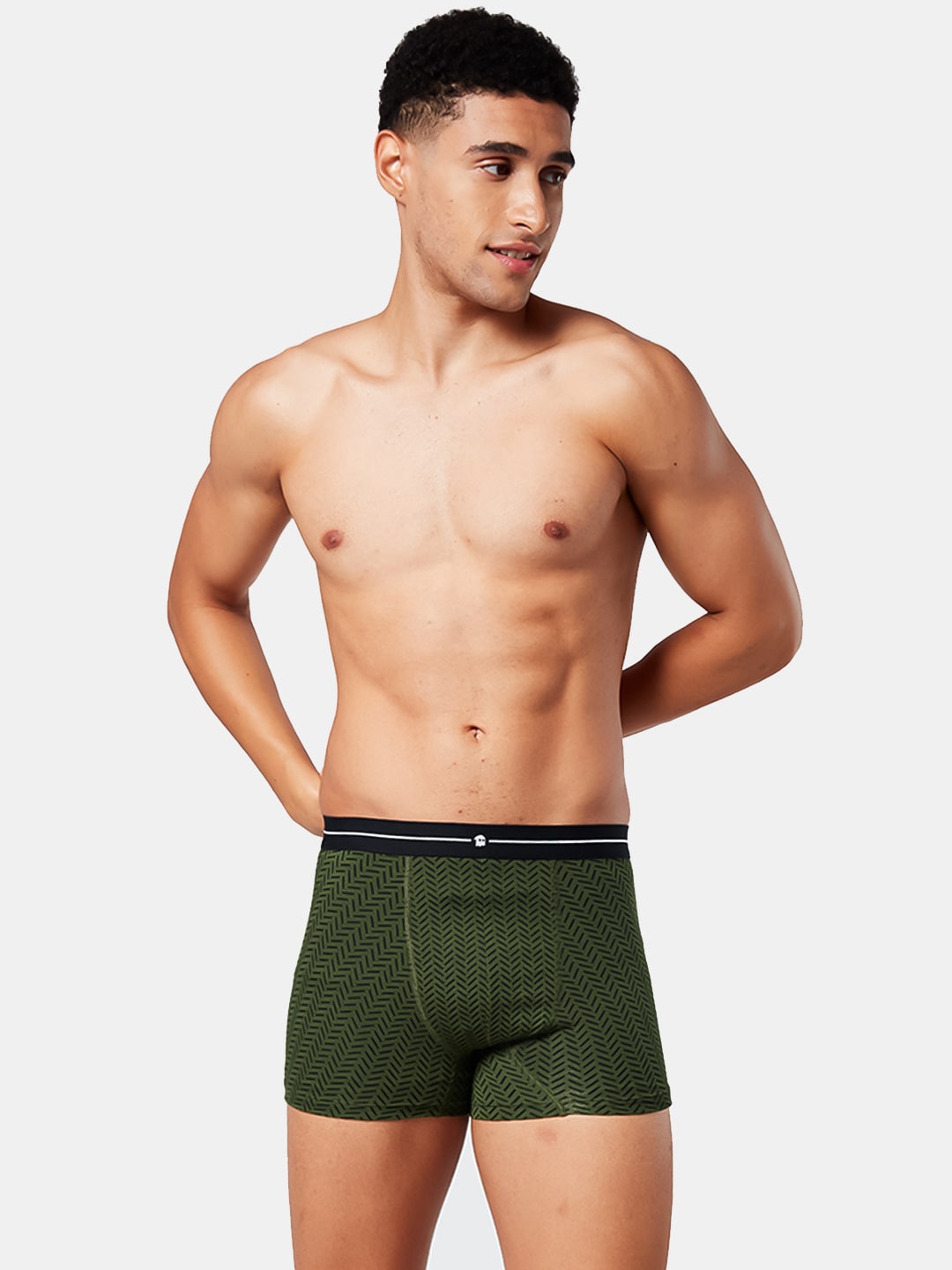 

The Souled Store Men Olive-Green & Navy-Blue Printed Trunk 185839