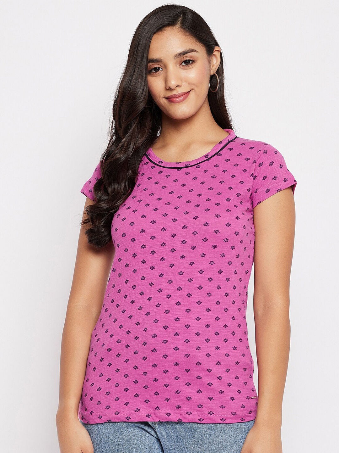 

Duke Pink Floral Print Top