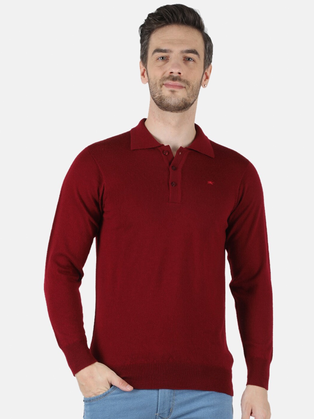 

Monte Carlo Men Maroon Polo Collar T-shirt