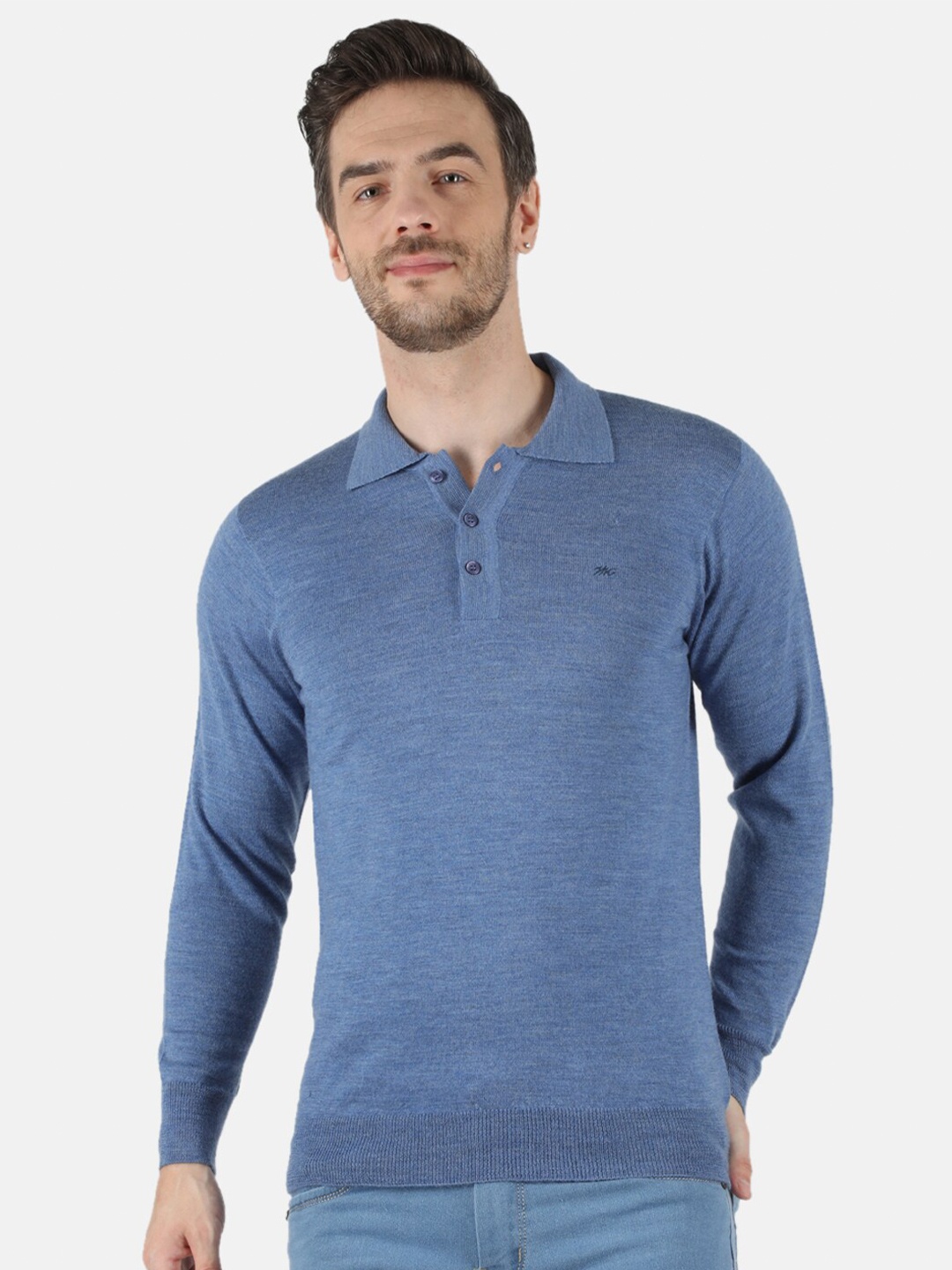 

Monte Carlo Men Blue Polo Collar T-shirt