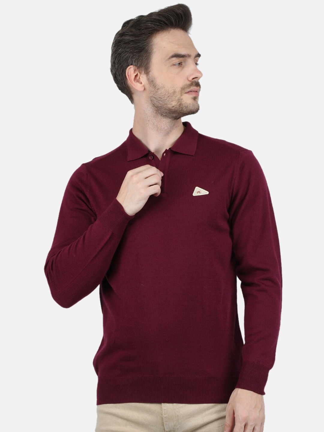 

Monte Carlo Men Purple Polo Collar T-shirt
