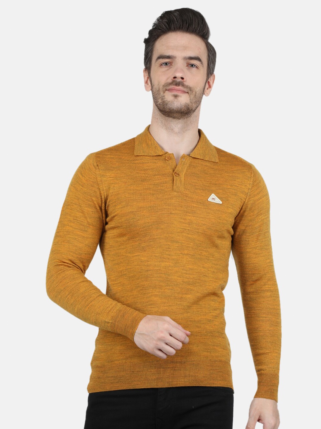 

Monte Carlo Men Yellow Polo Collar T-shirt