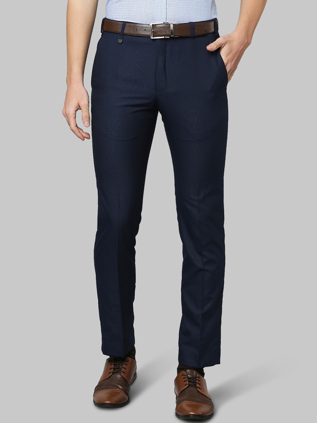 

Park Avenue Men Navy Blue Slim Fit Formal Trouser