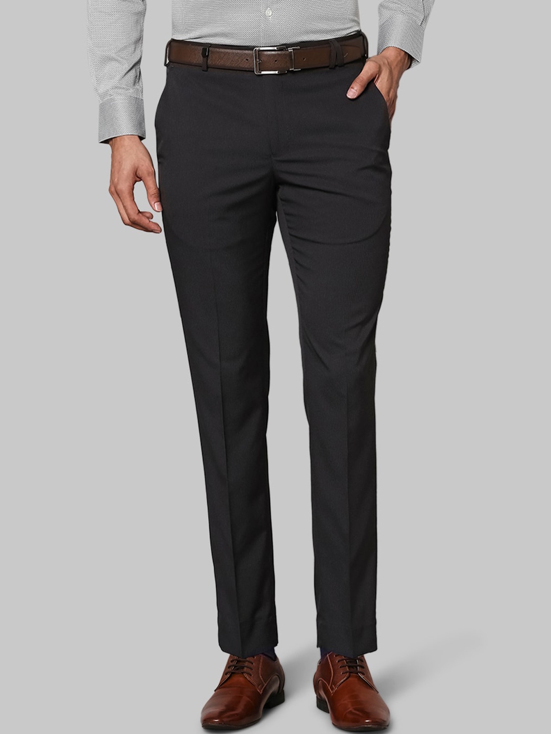 

Park Avenue Men Charcoal Slim Fit Trousers