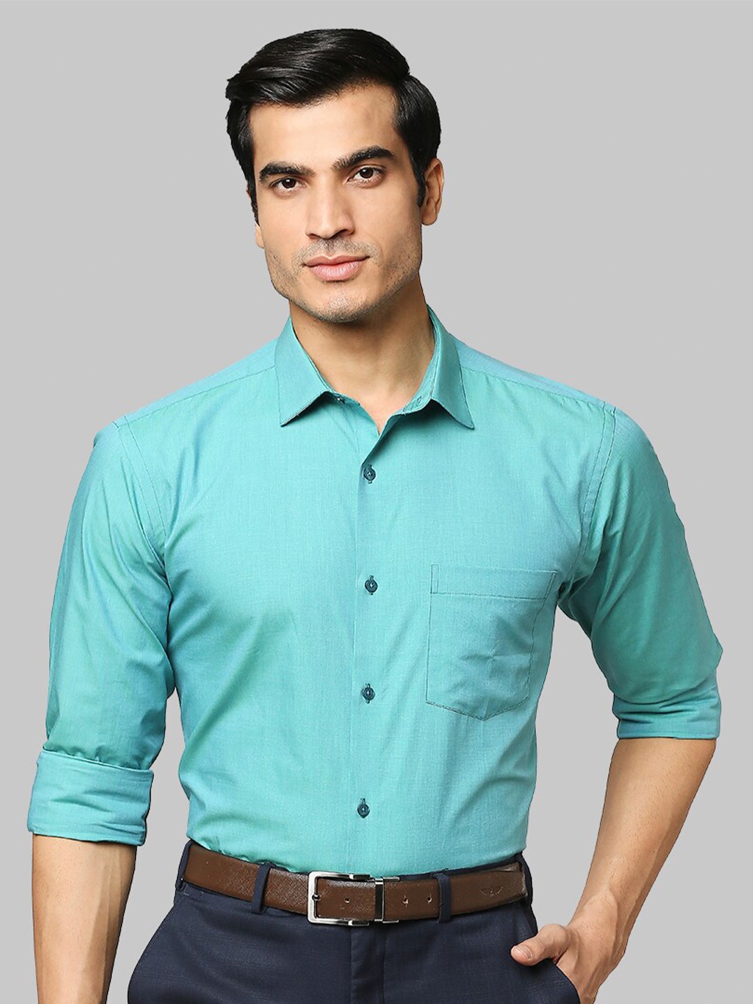 

Park Avenue Men Green Slim Fit Formal Shirt