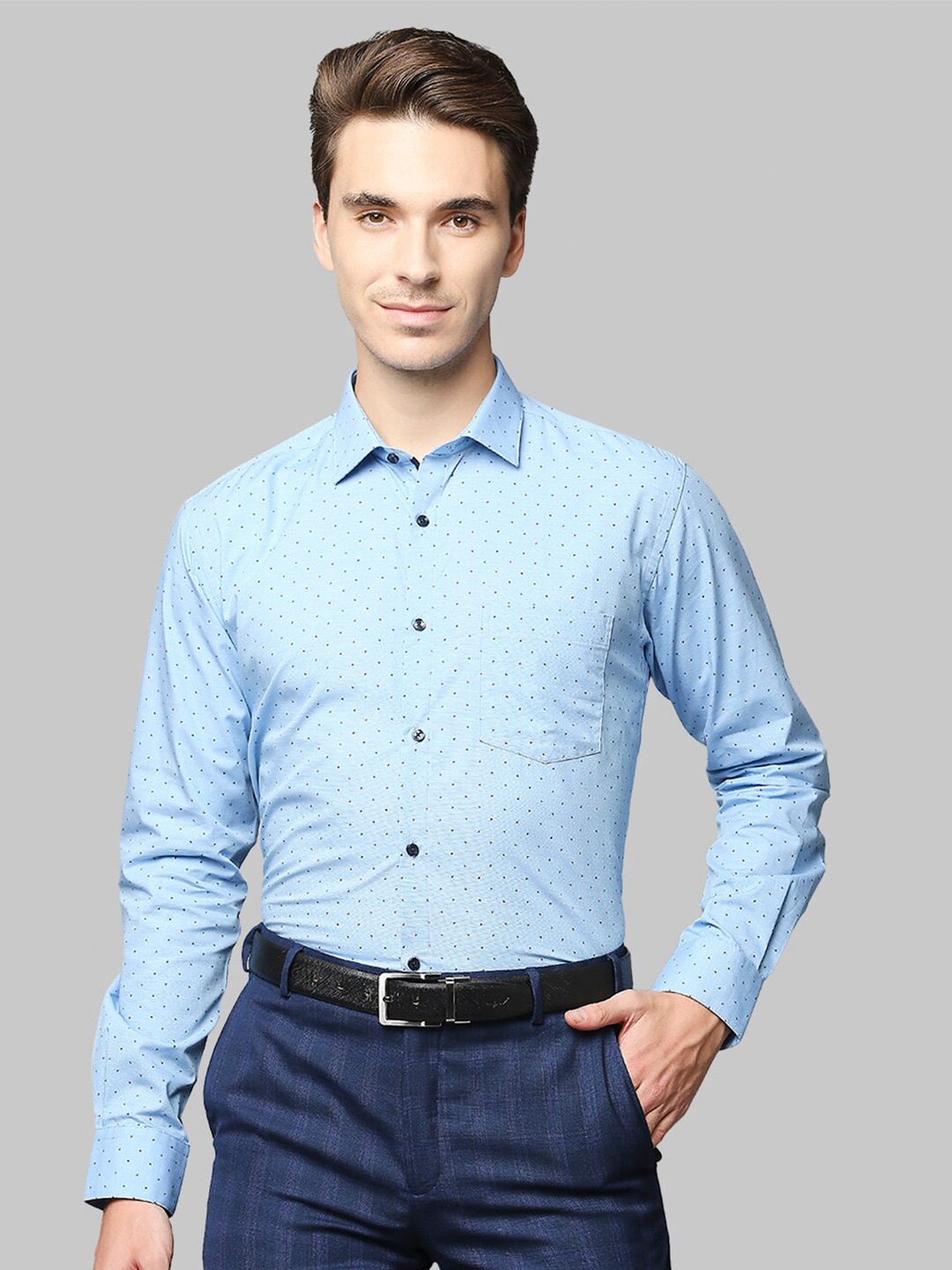 

Park Avenue Men Blue Slim Fit Printed Formal Shirt