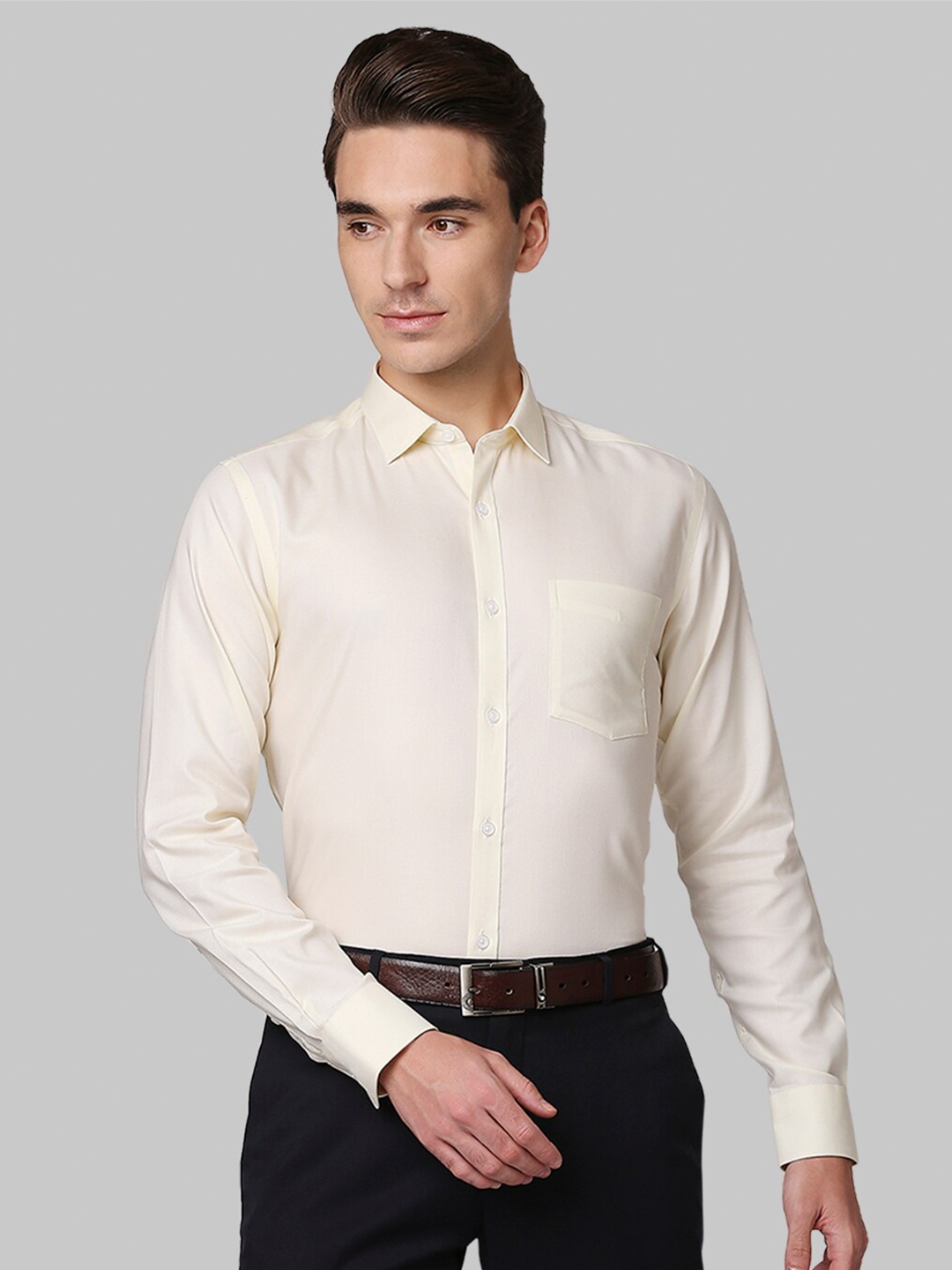 

Park Avenue Men Cream-Coloured Slim Fit Formal Shirt