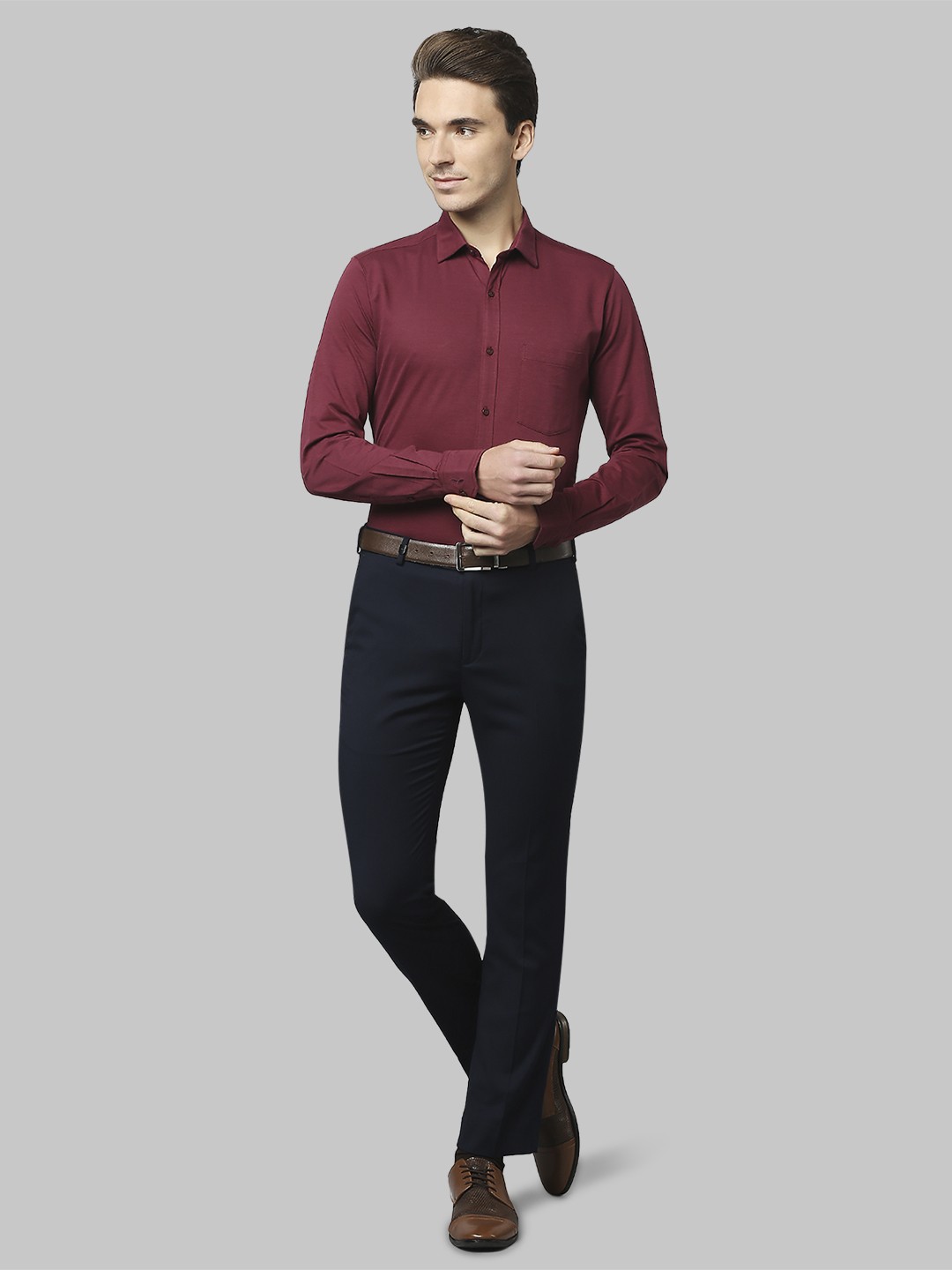 

Park Avenue Men Maroon Slim Fit Formal Shirt