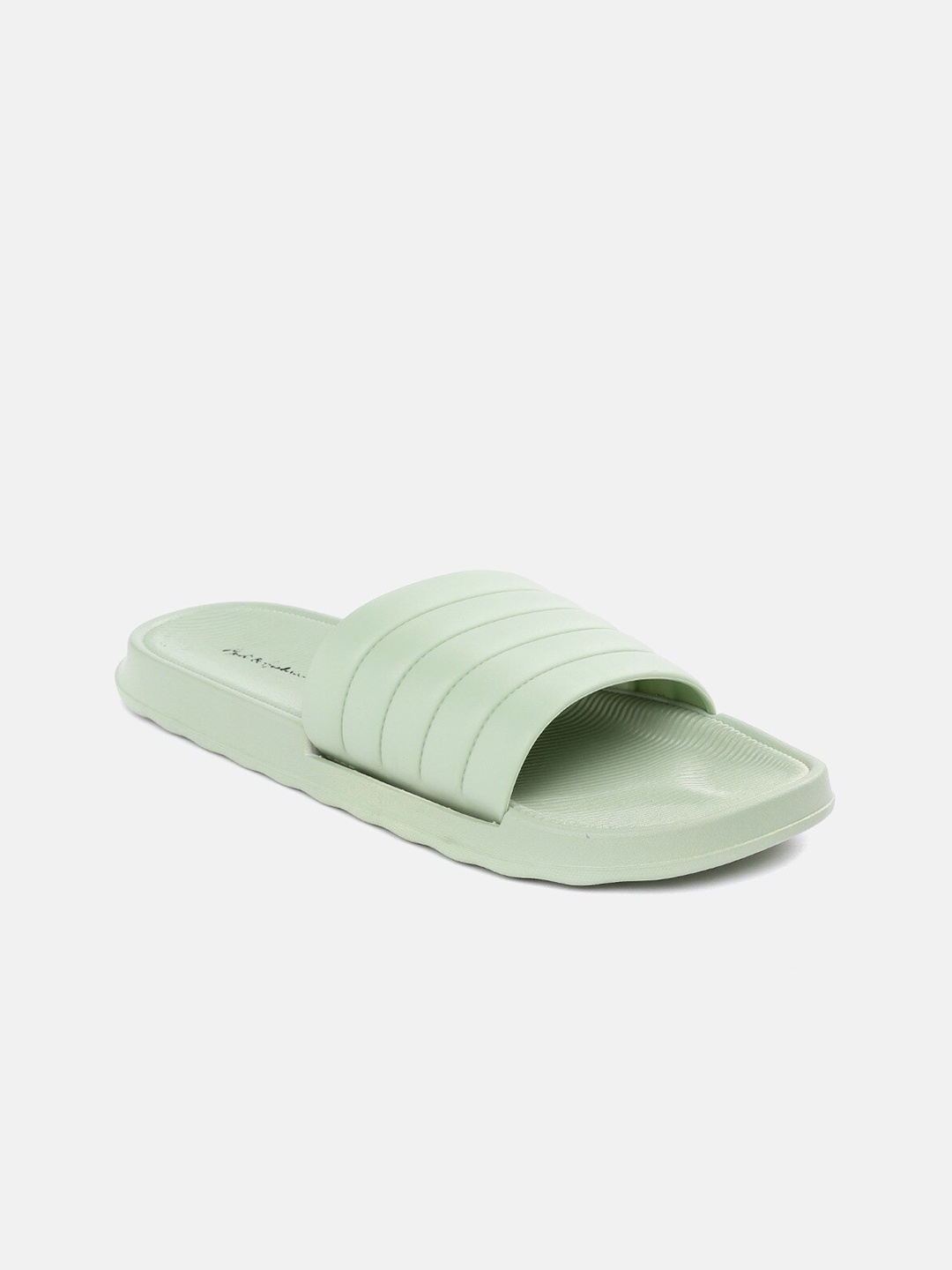 

Mast & Harbour Women Green & Black Striped Sliders