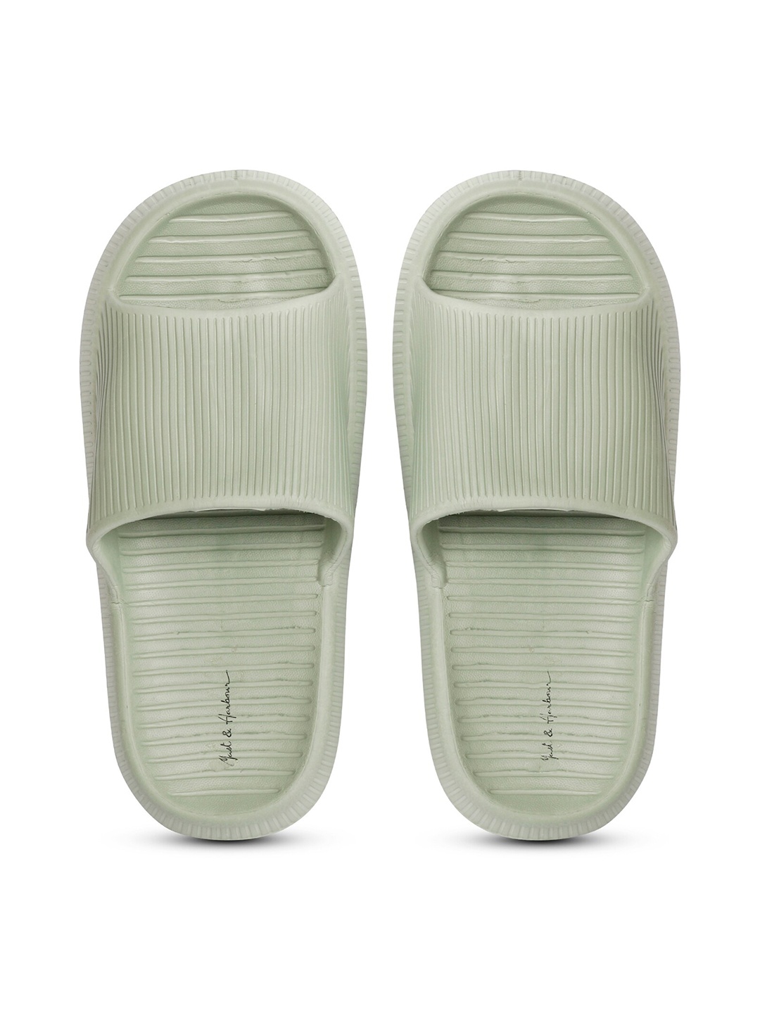 

Mast & Harbour Women Green Striped Sliders