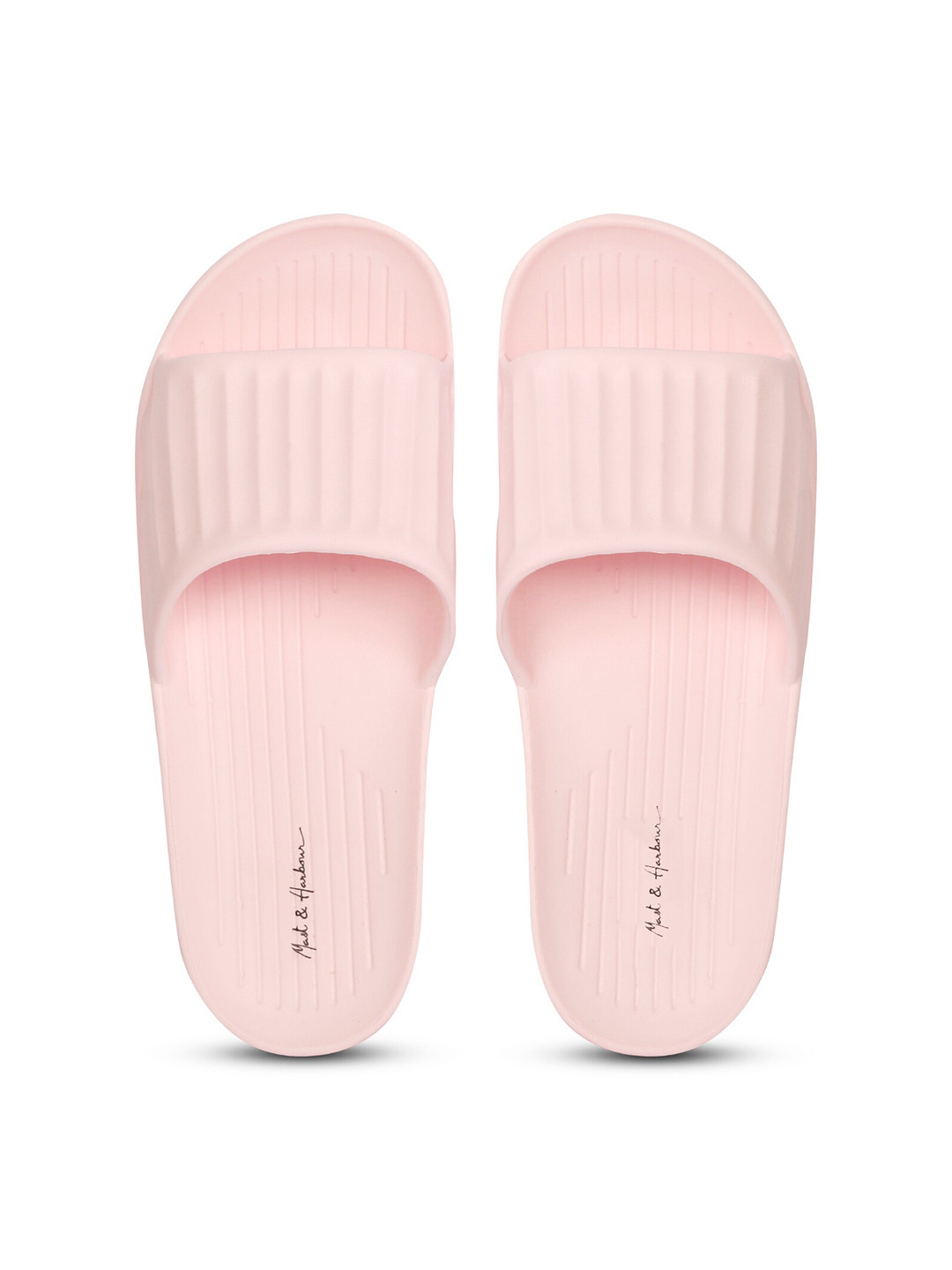 

Mast & Harbour Women Pink & Black Striped Sliders