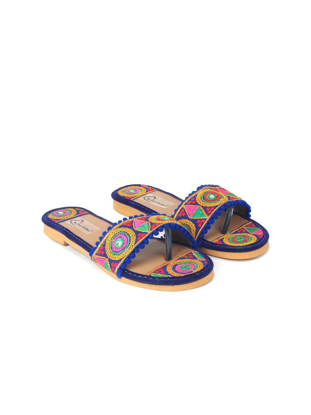

The Desi Dulhan Women Blue Printed Ethnic Open Toe Flats