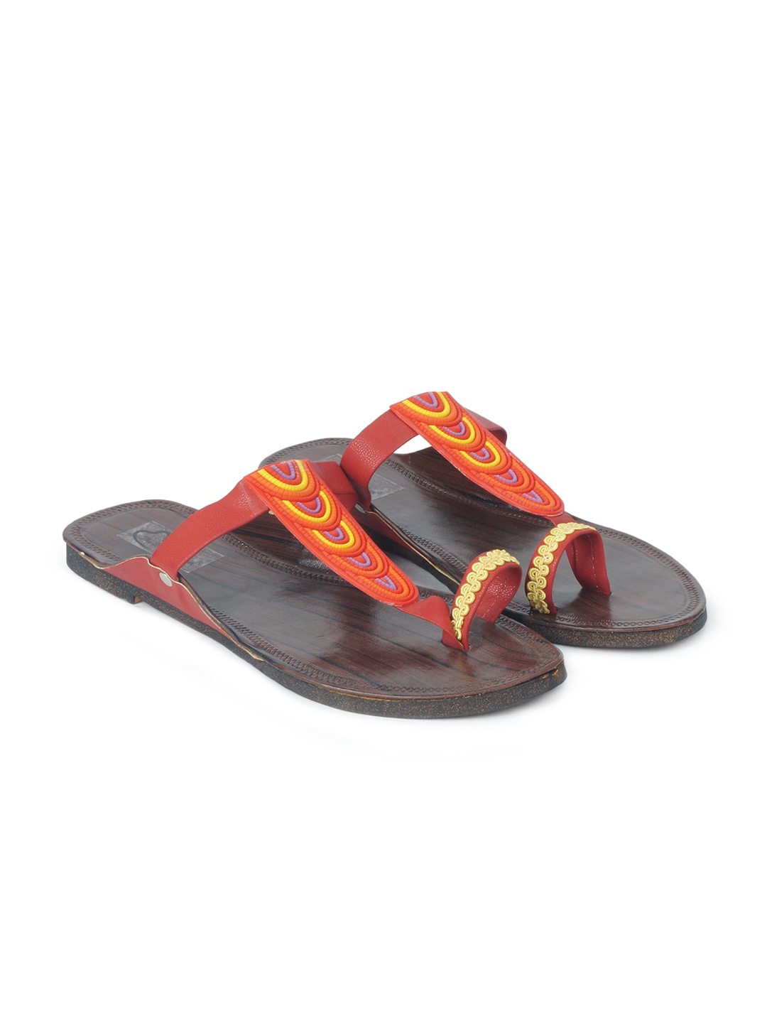 

The Desi Dulhan Women Red Ethnic Flats
