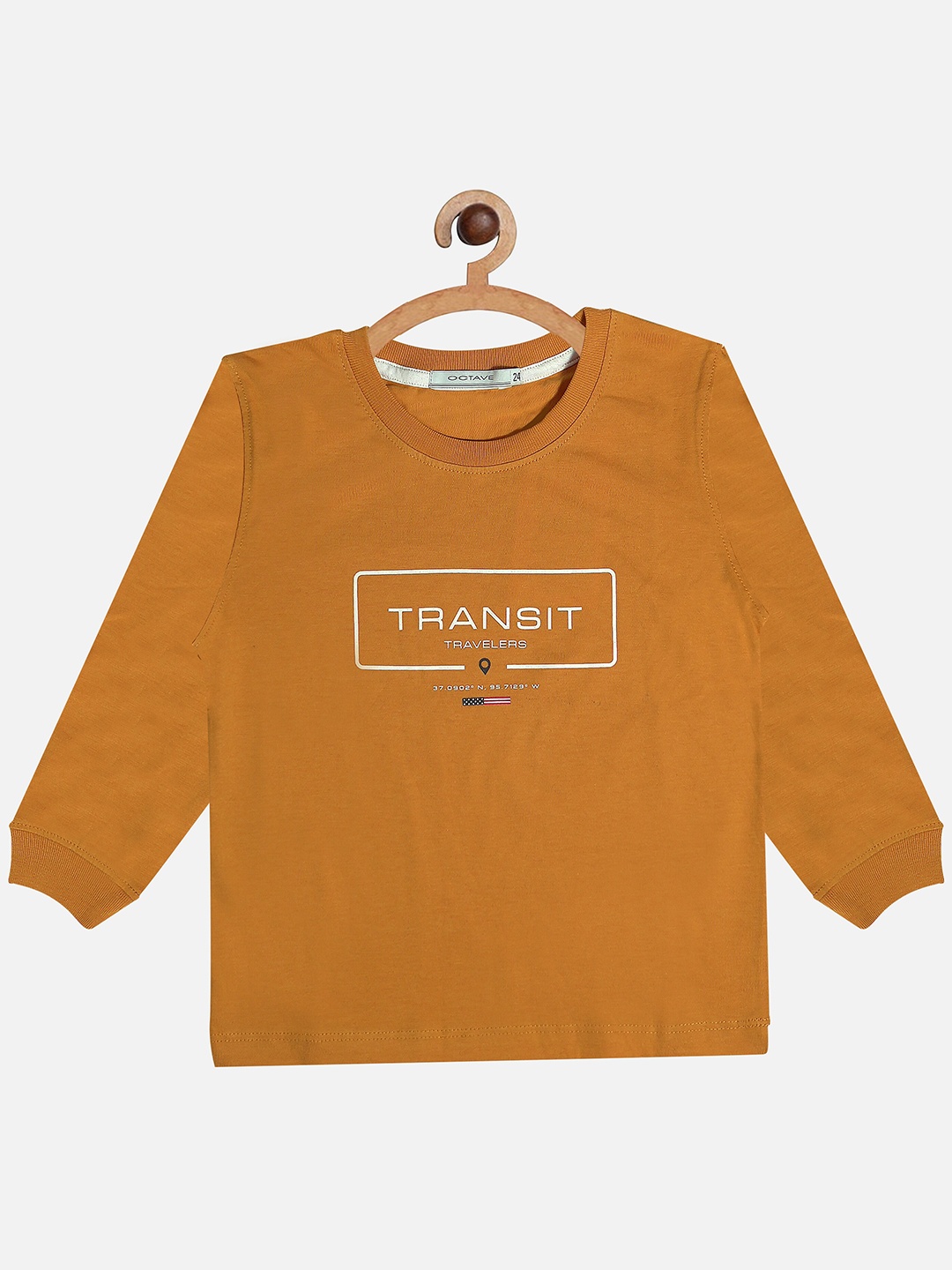 

Octave Boys Yellow Typography Printed T-shirt