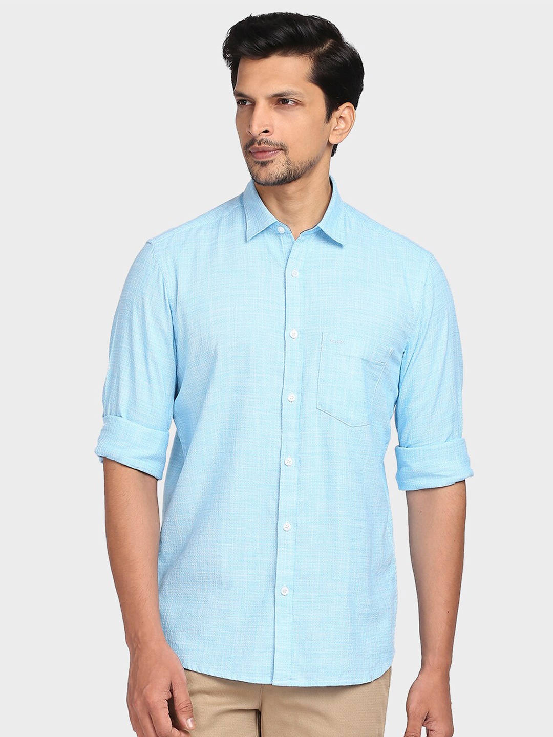 

ColorPlus Men Blue Tailored Fit Casual Shirt