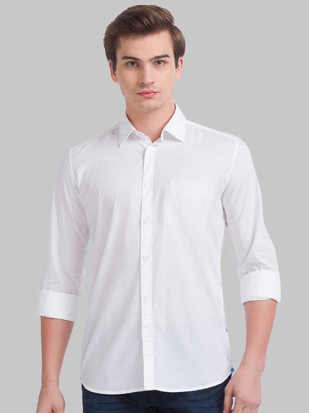 

Parx Men's White Slim Fit Casual Shirt